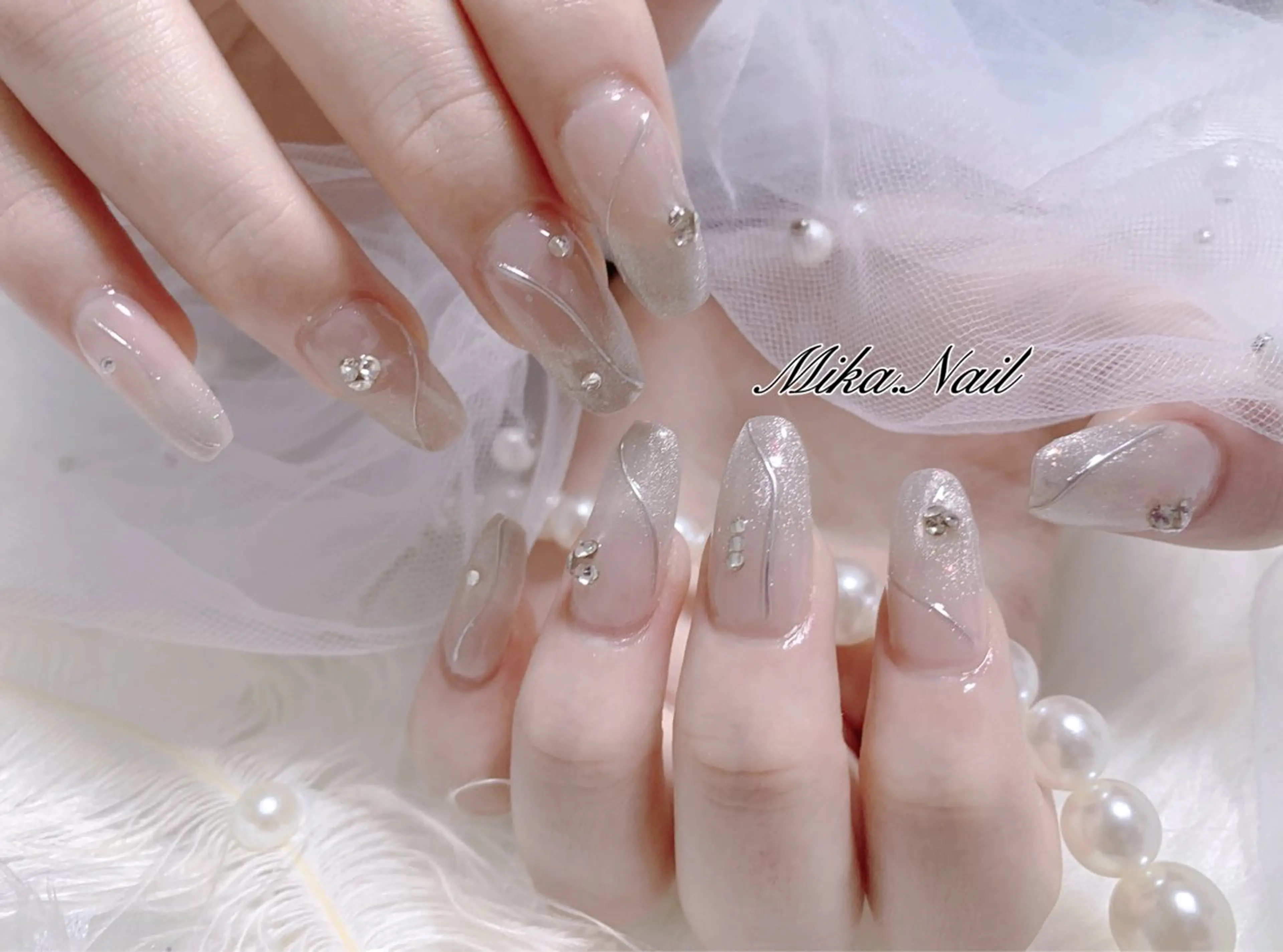ネイル アートネイル ジェルネイル キラキラネイル マグネットネイル ミラーネイル Mika Nailのネイルデザイン
