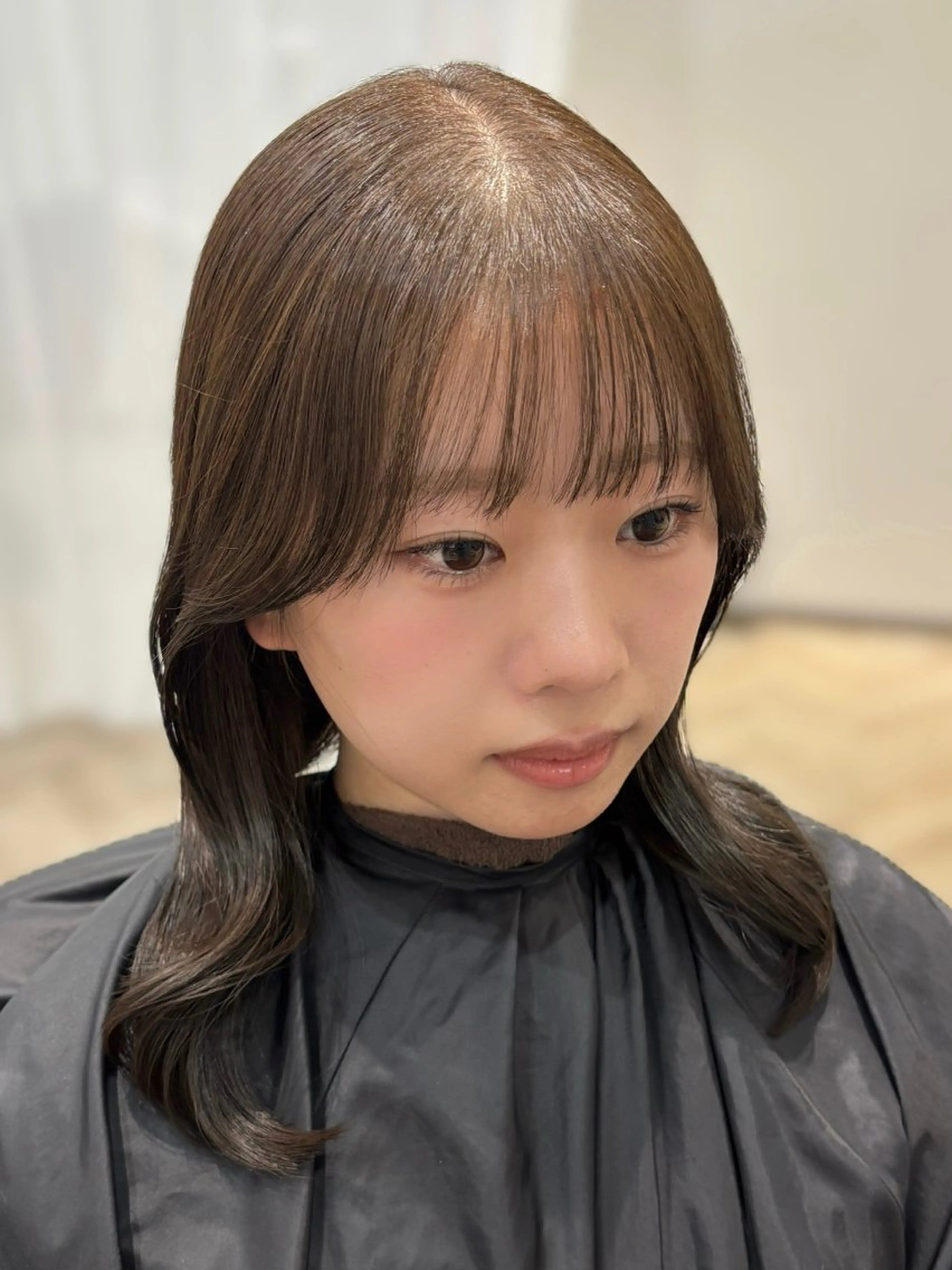 セミロング カラー 顔周りカット 小顔カット カット ヘアカラー トリートメント CHAINON×FeM#所属・名駅/sHiHo/透 明感カラー✨🎀/のヘアスタイル
