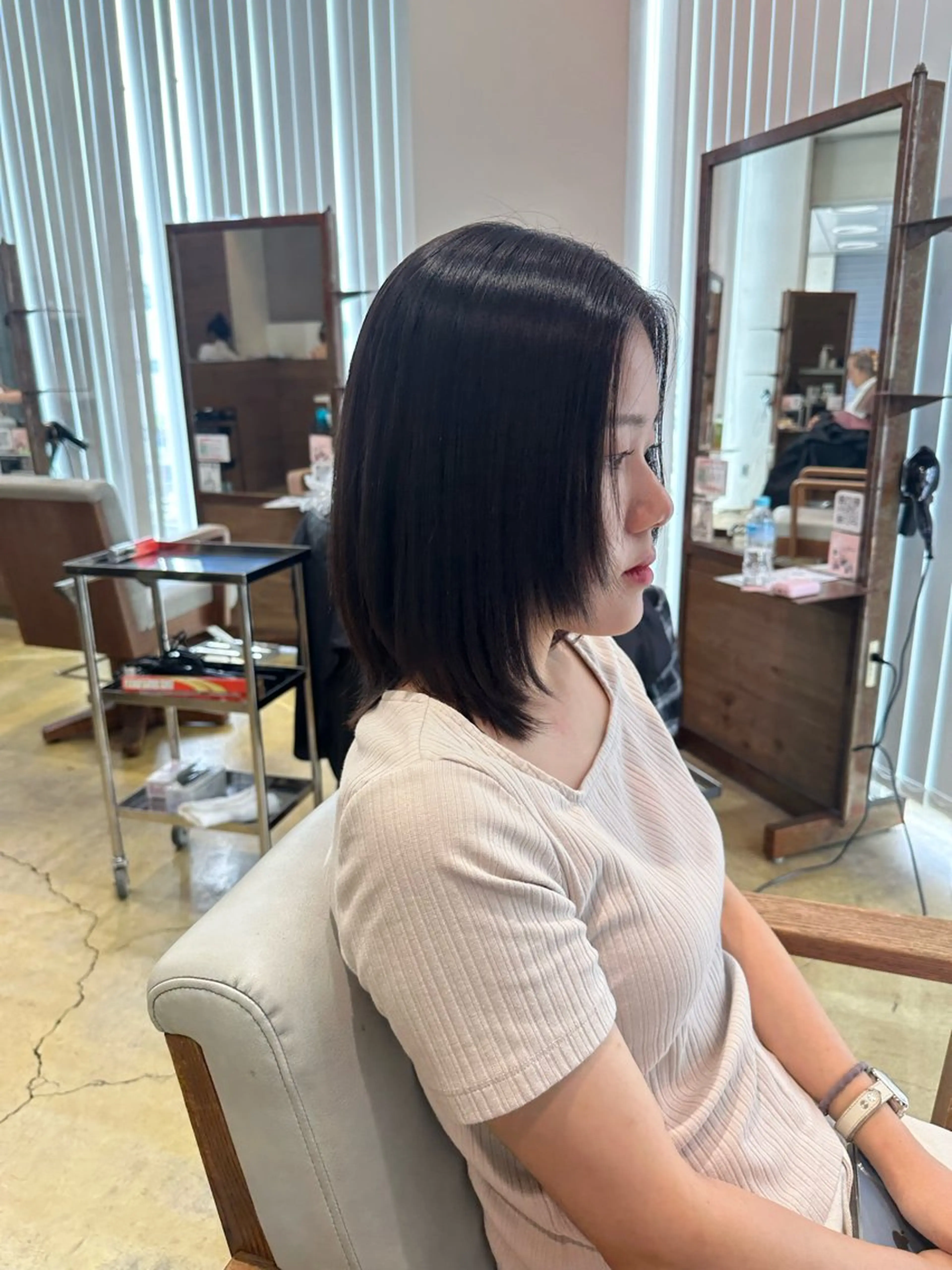 ミディアム 酸性ストレート 縮毛矯正 大須/カラーモデル 木場 健斗🌳のヘアスタイル