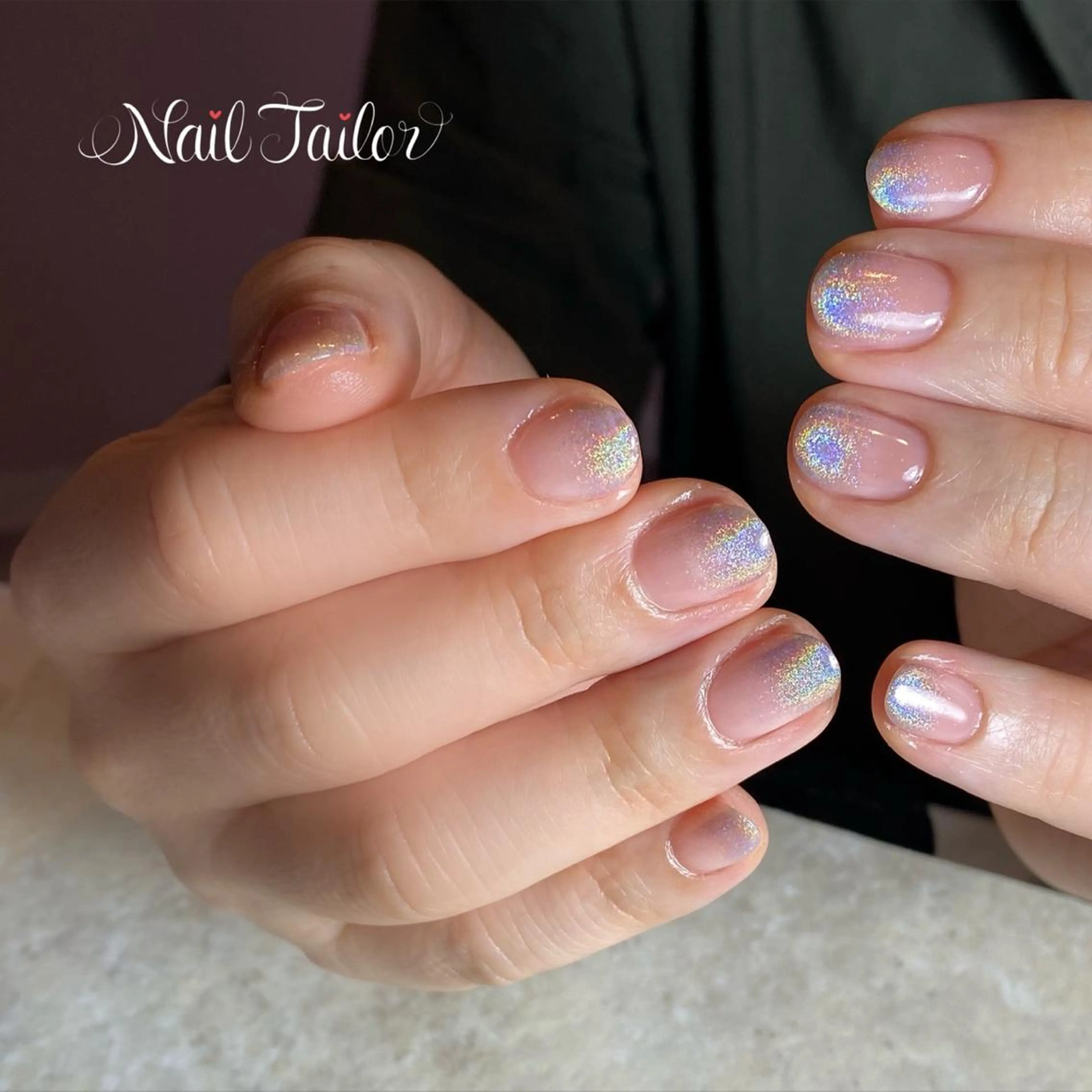 ネイル 長さ出し ジェルネイル キラキラネイル ミラーネイル ワンカラーネイル ハンドネイル 〜Nail Tailor〜　ネイルテイラー所属・NailTailor ネイルテイラーのネイルデザイン