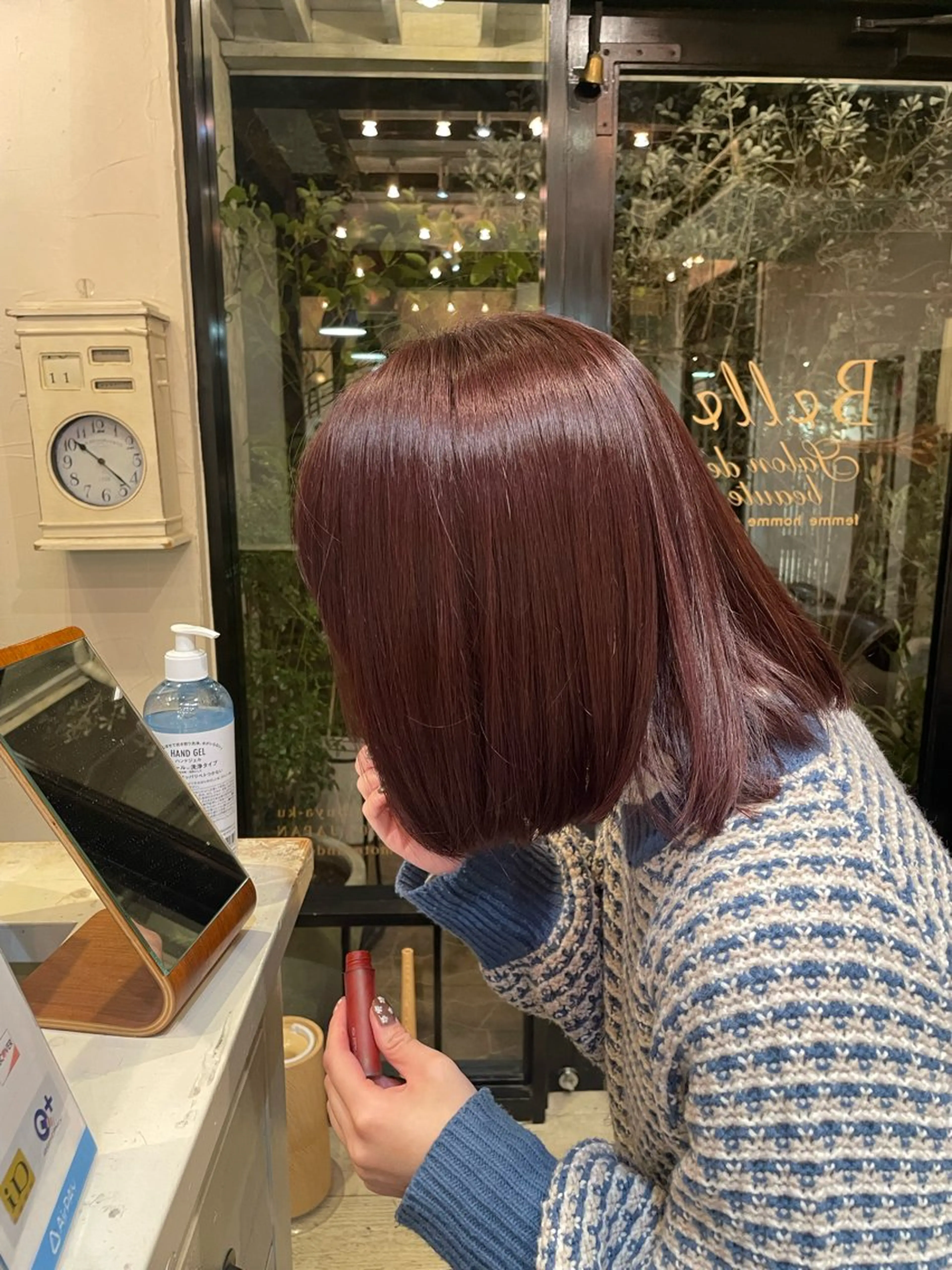 ミディアム オレンジブラウン ブリーチカラー/ 細川はるかのヘアスタイル