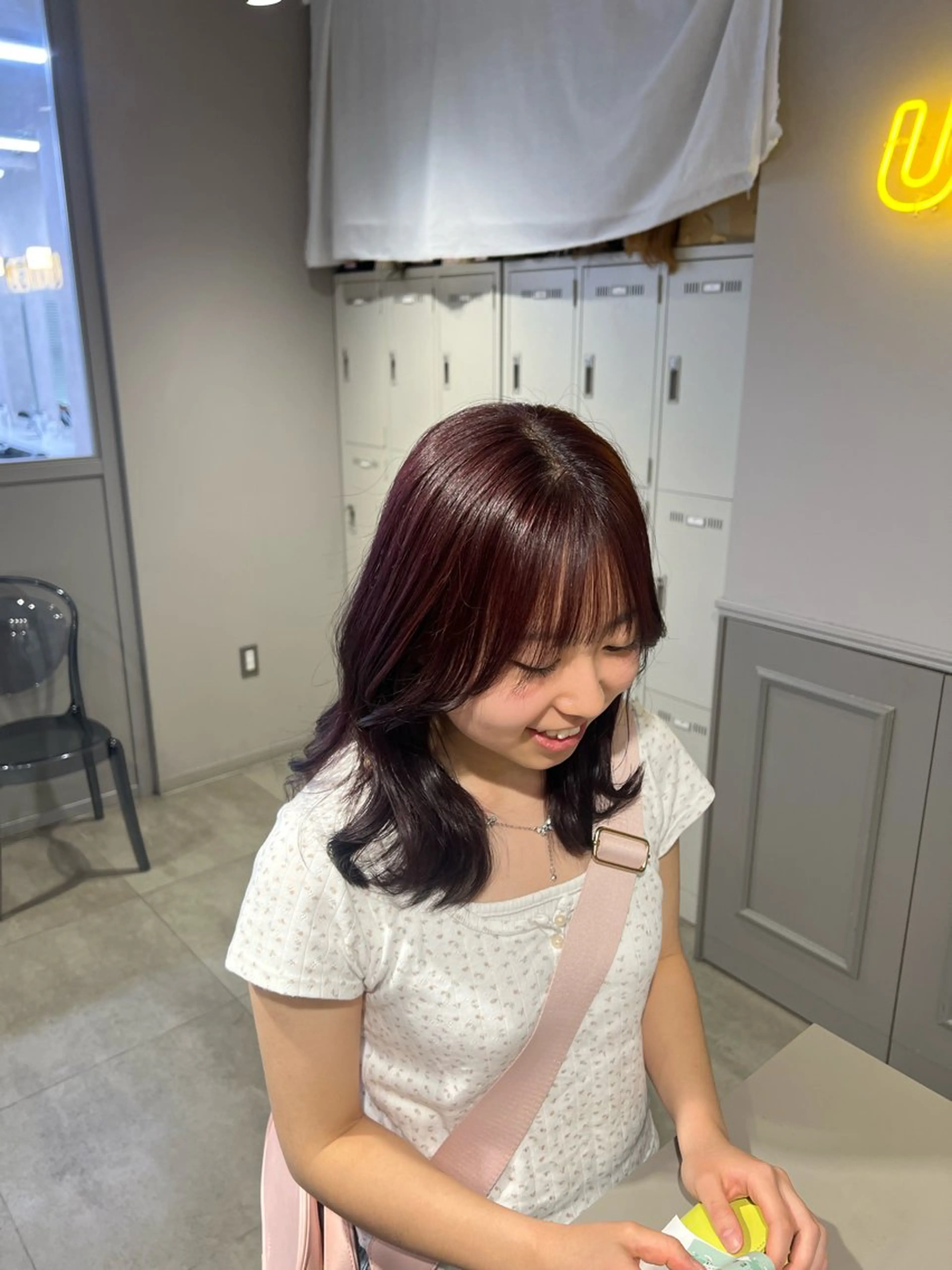 ミディアム カラー カット ヘアカラー 韓国レイヤーカット /ダブルカラーのヘアスタイル