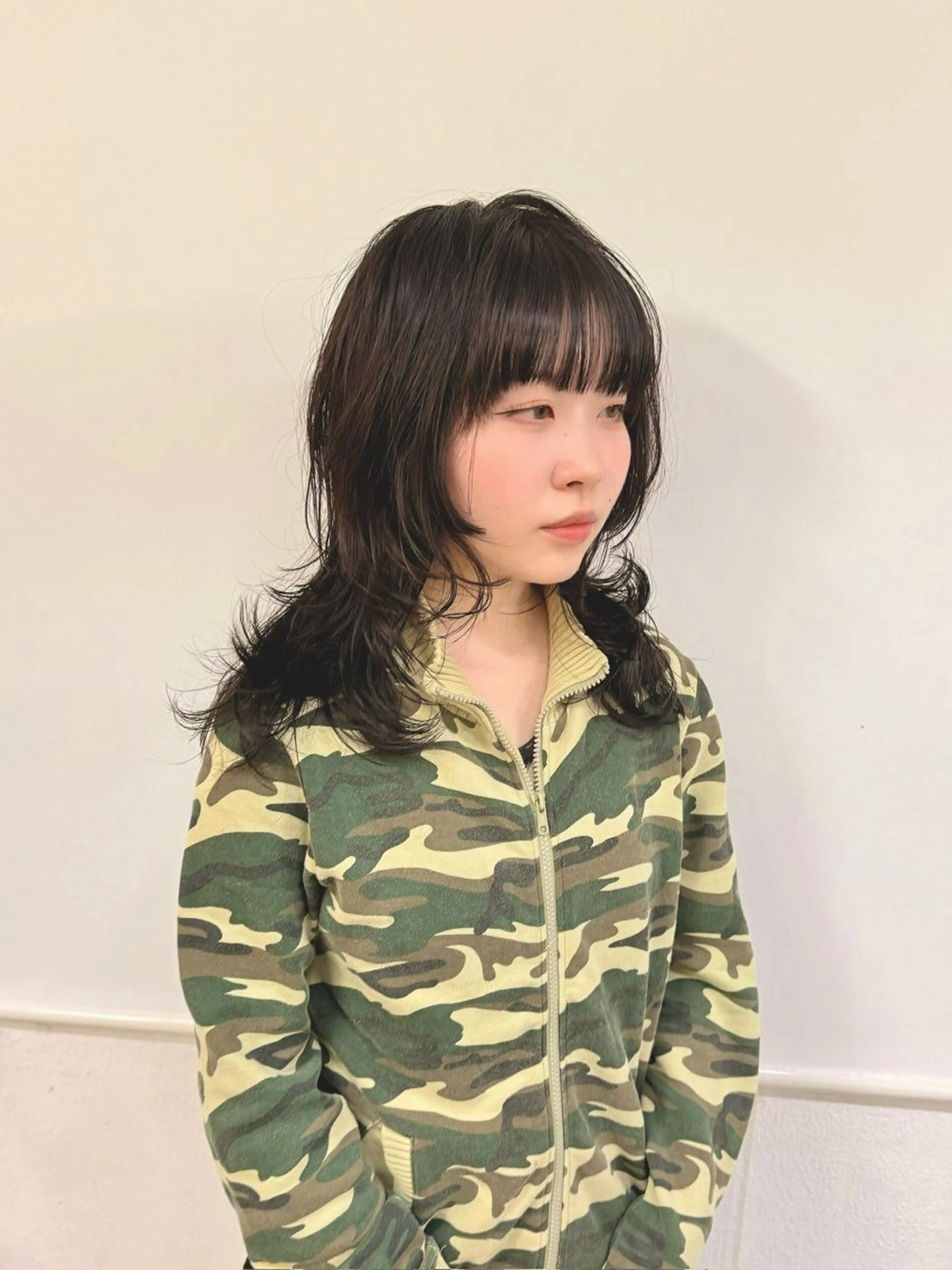 セミロング カット ヘアカラー トリートメント ウルフレイヤー エクステ/kokiのヘアスタイル