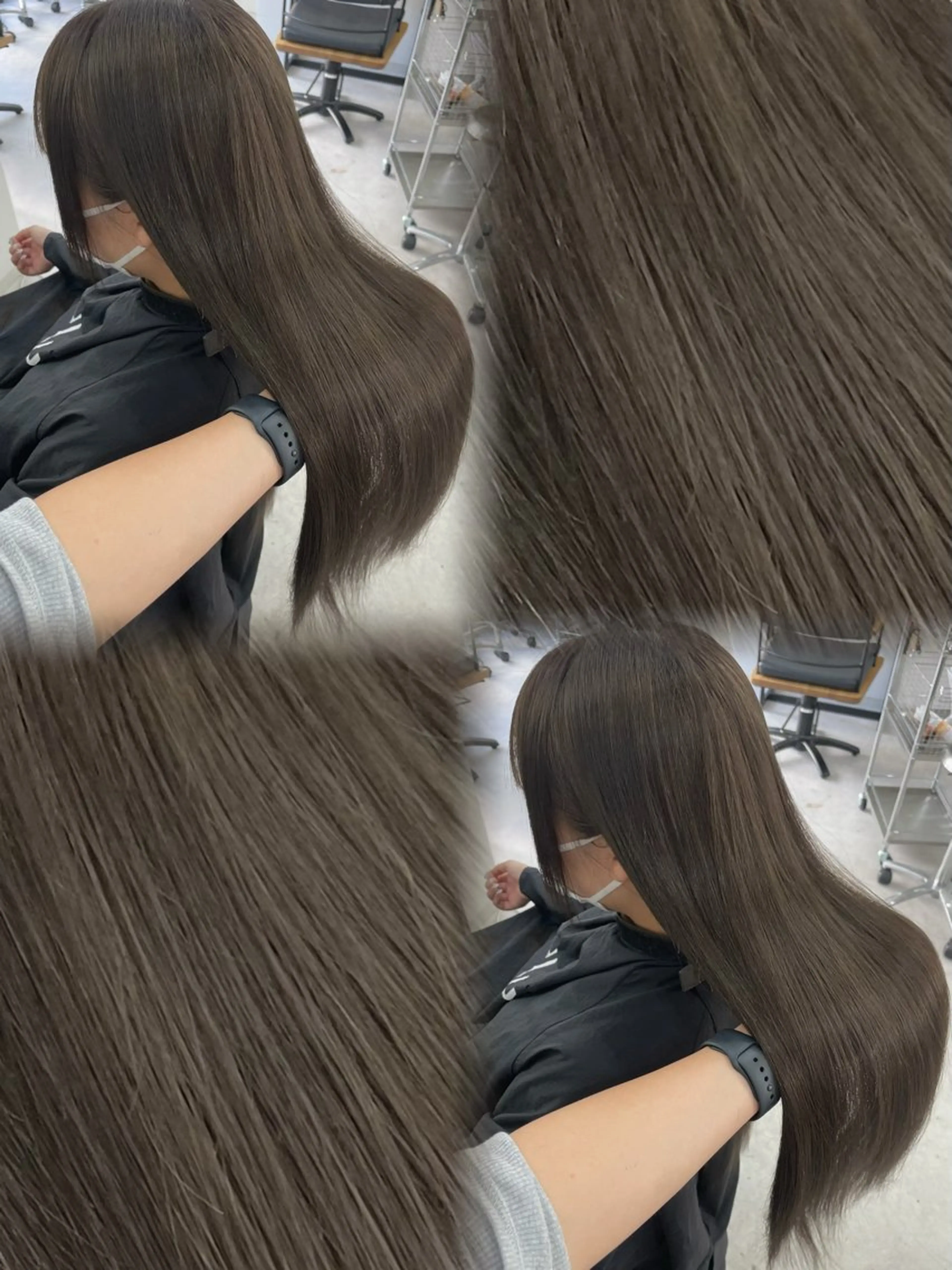 ロング カラー グレージュ カット ヘアカラー トリートメント Mina/岡山/矯正 ブリーチ/レイヤーのヘアスタイル