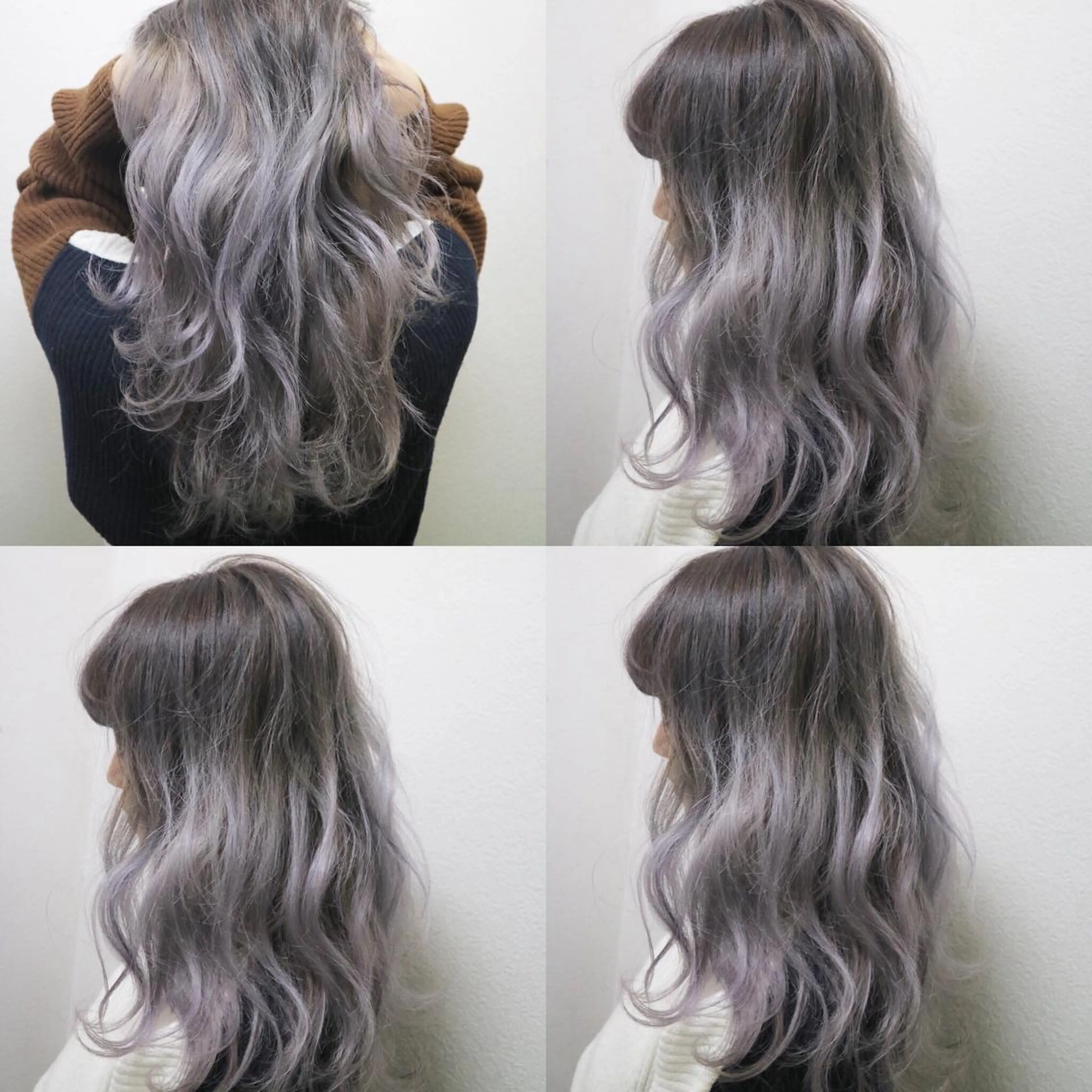 ミディアム カラー アディクシーカラー ブリーチ グレージュ シルバー ヘアカラー トリートメント JIL BLAN 京都のヘアスタイル