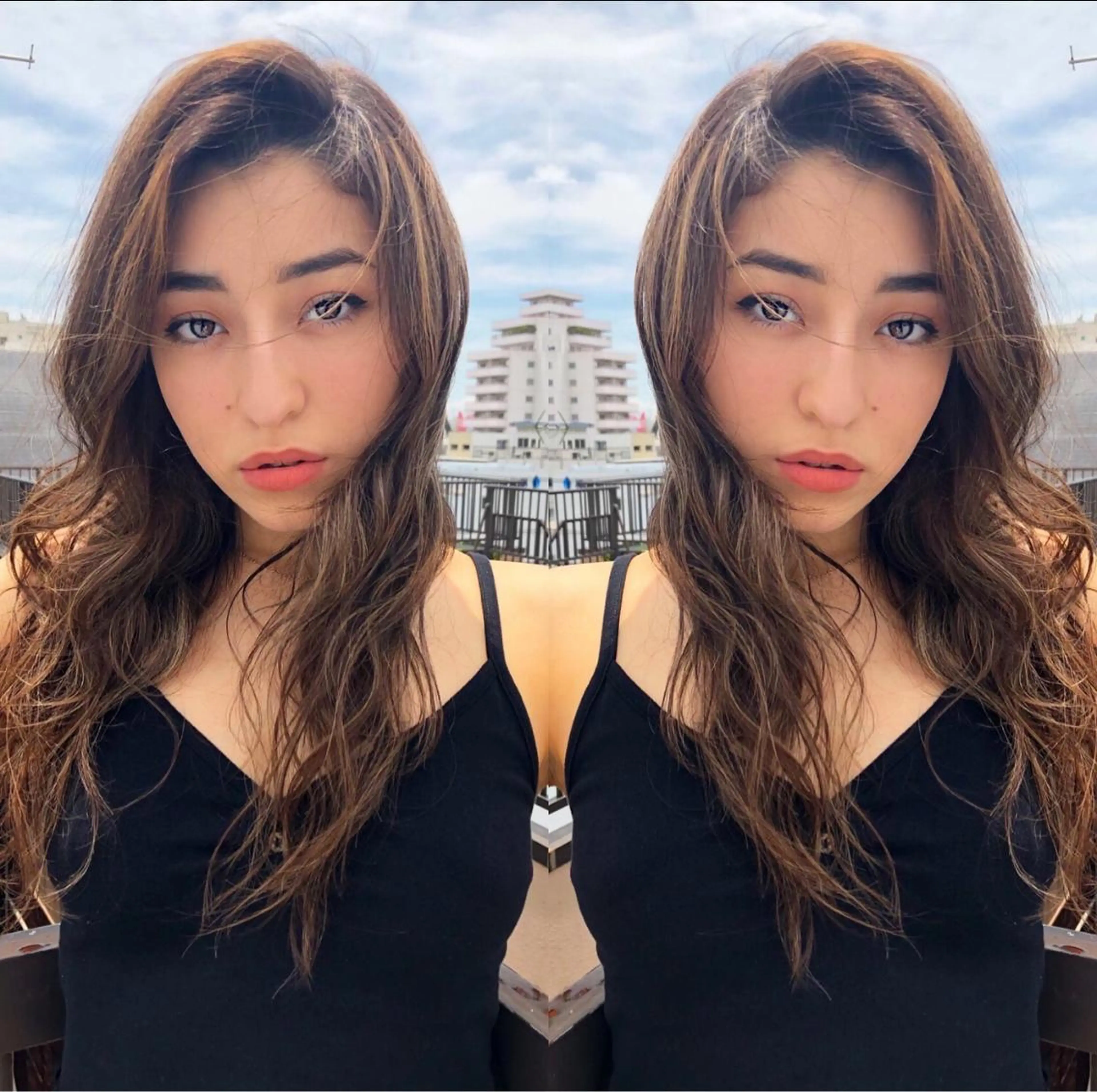 ロング アッシュ ハイライト レイヤーカット salowin 原宿 aroa所属・韓国／ハッシュカット ／透明感カラー／金野のヘアスタイル