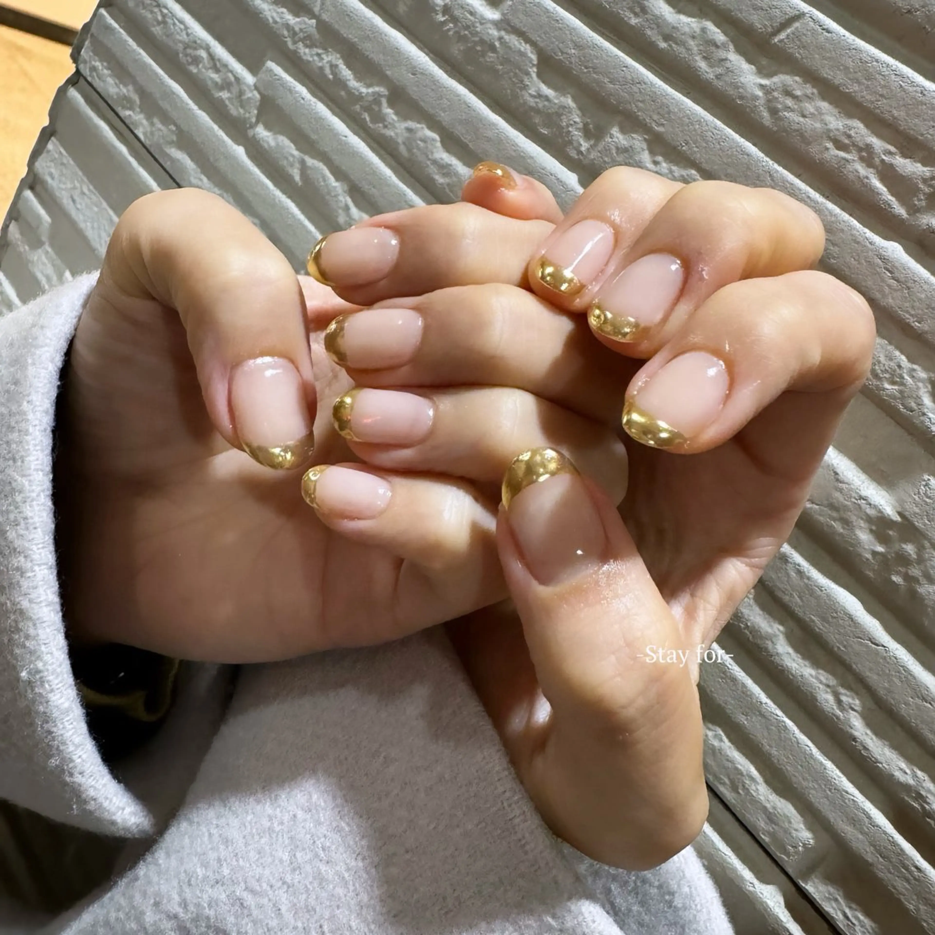 ネイル フレンチネイル ミラーネイル ハンドネイル Stay for Mayaのネイルデザイン