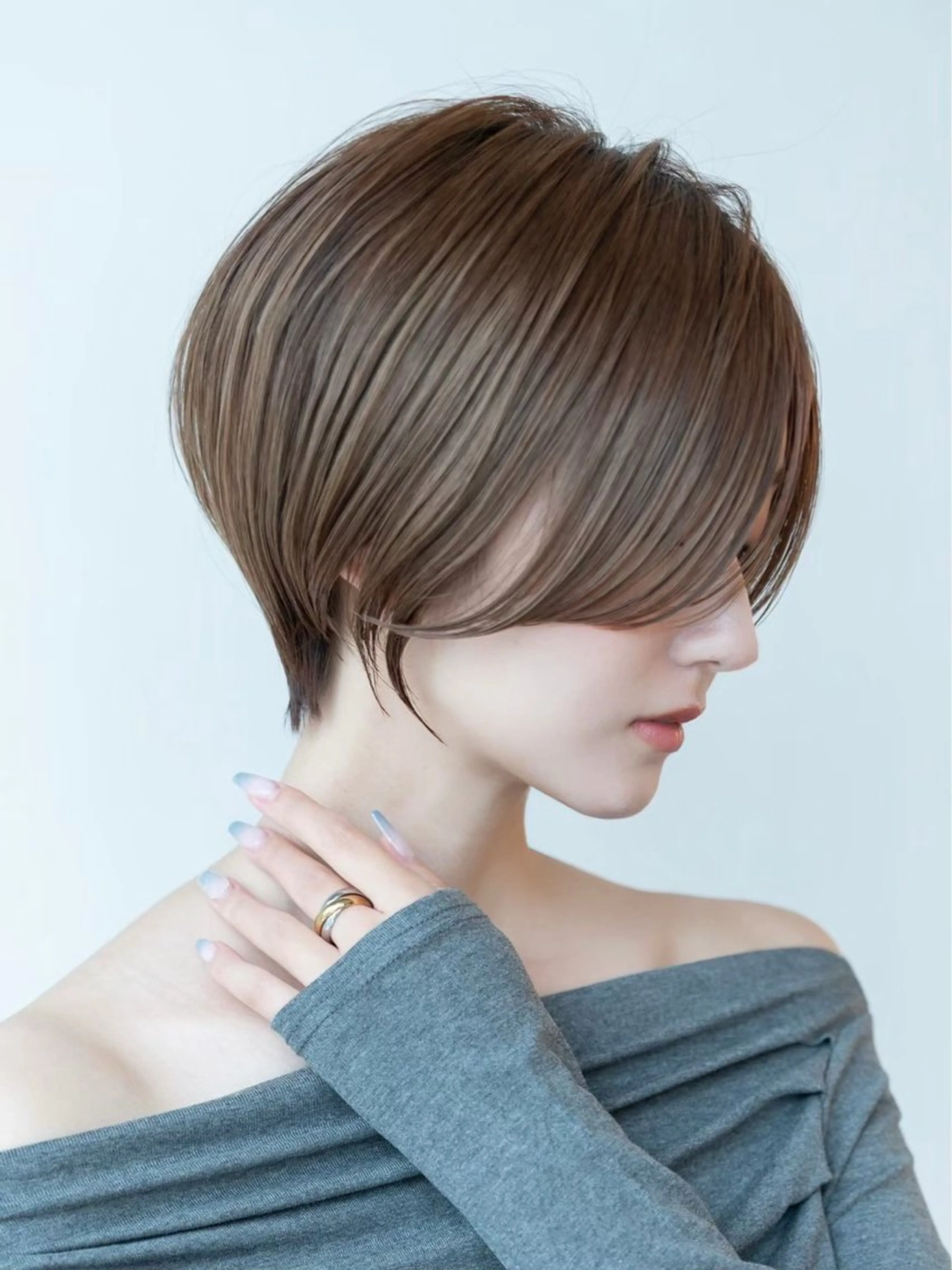 ショート カラー ショートボブ ハンサムショート 丸みショート イルミナカラー ボブ カット ヘアカラー 縮毛矯正 トリートメント 渋谷ボブ/ショート 特化田中航平のヘアスタイル