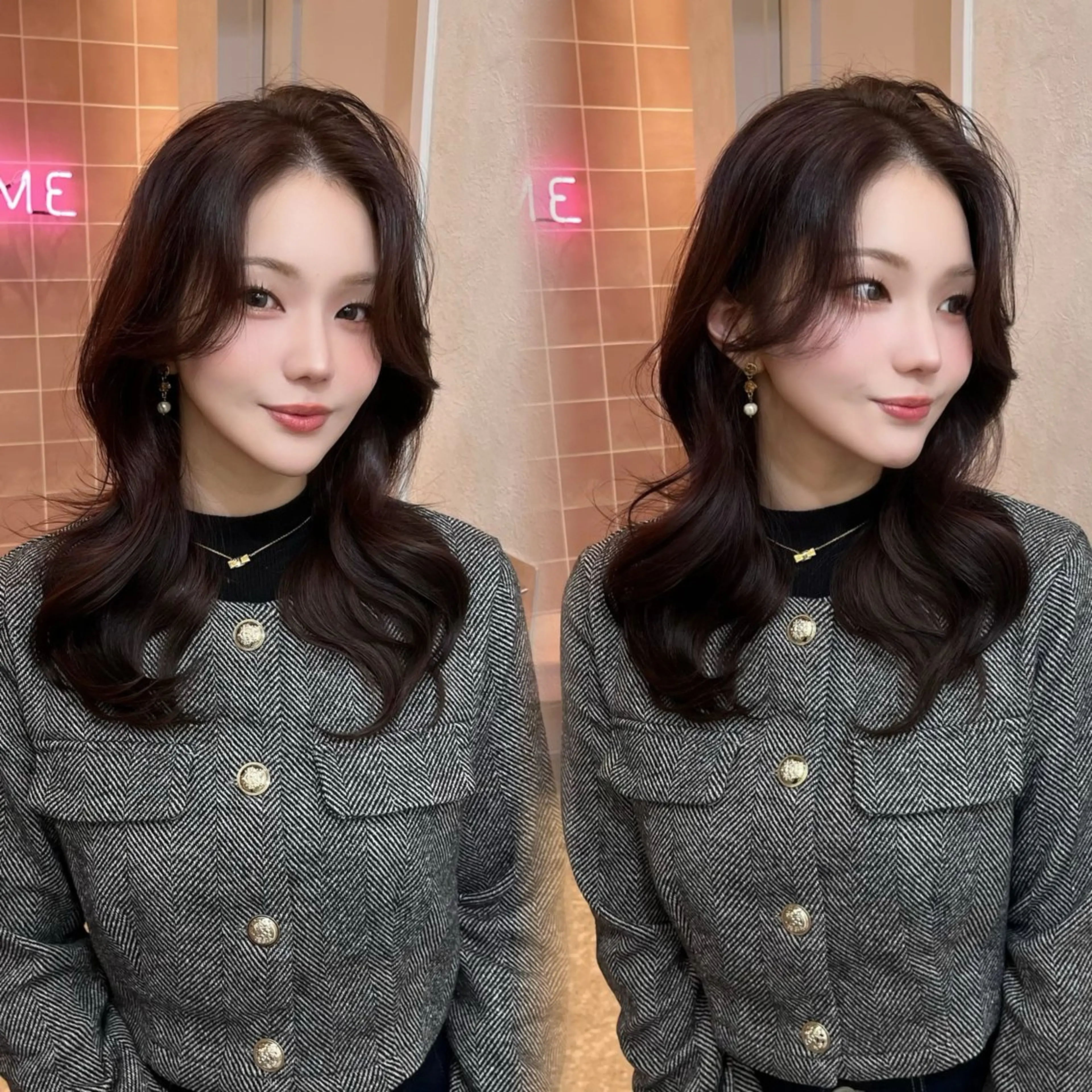 セミロング カラー カット ヘアカラー トリートメント 韓国ハッシュカット/ 新宿/髪質改善/岡崎のヘアスタイル