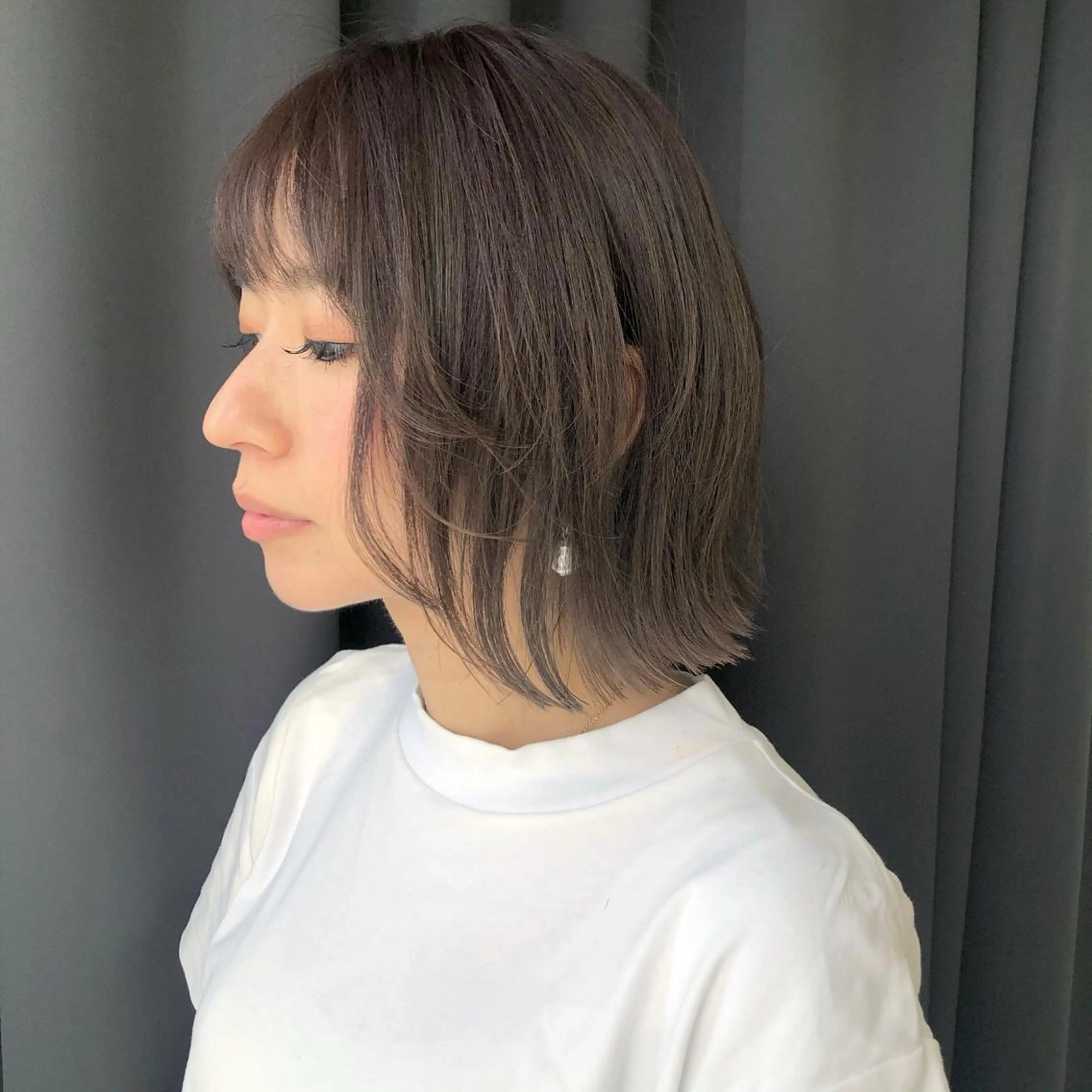 ミディアム カラー ボブレイヤー ボブ レイヤーカット ORIKA 美容室のヘアスタイル