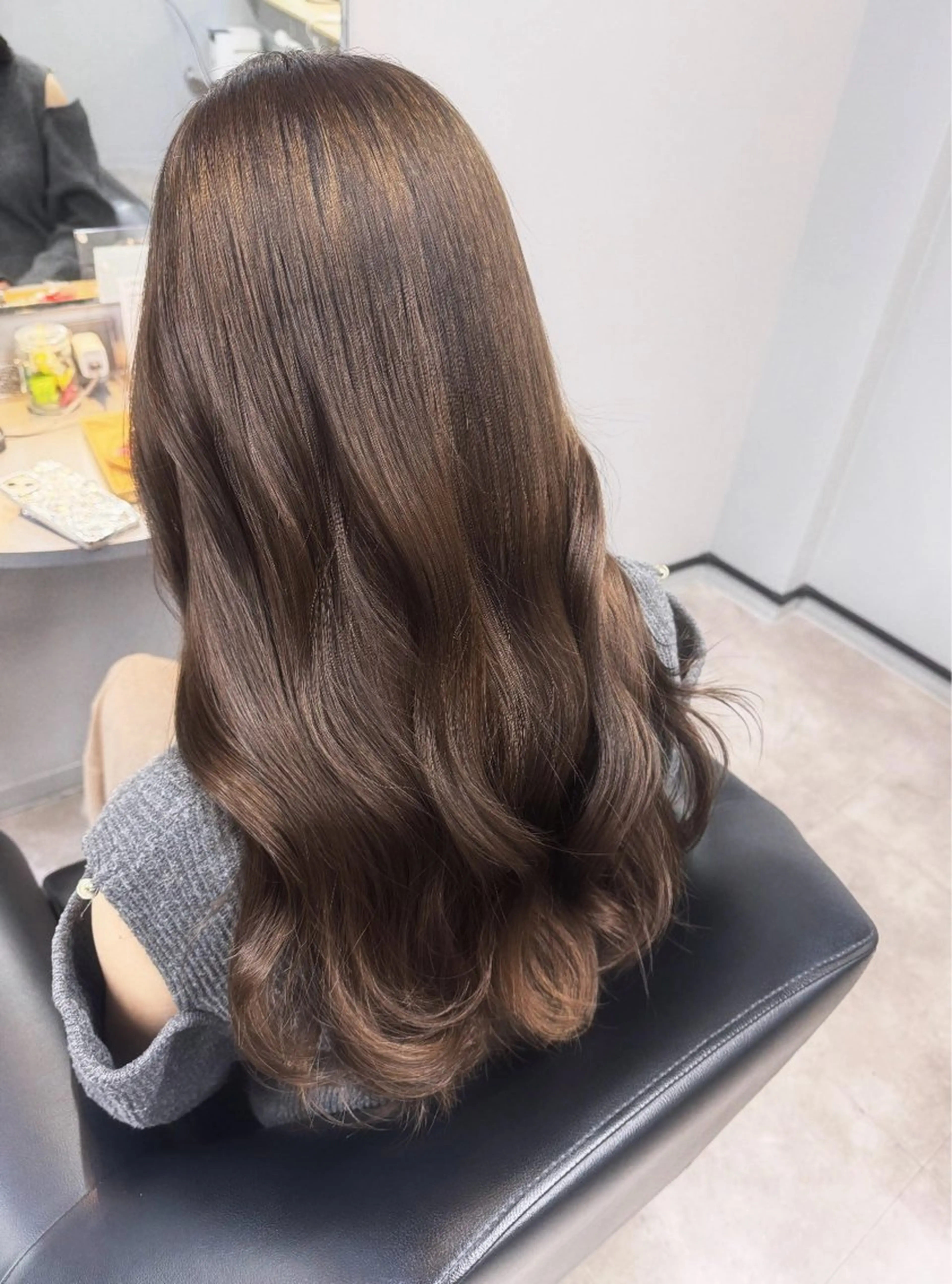 ロング カラー ベージュカラー ヘアカラー トリートメント Himeka🐰🤍 韓国ヘアのヘアスタイル