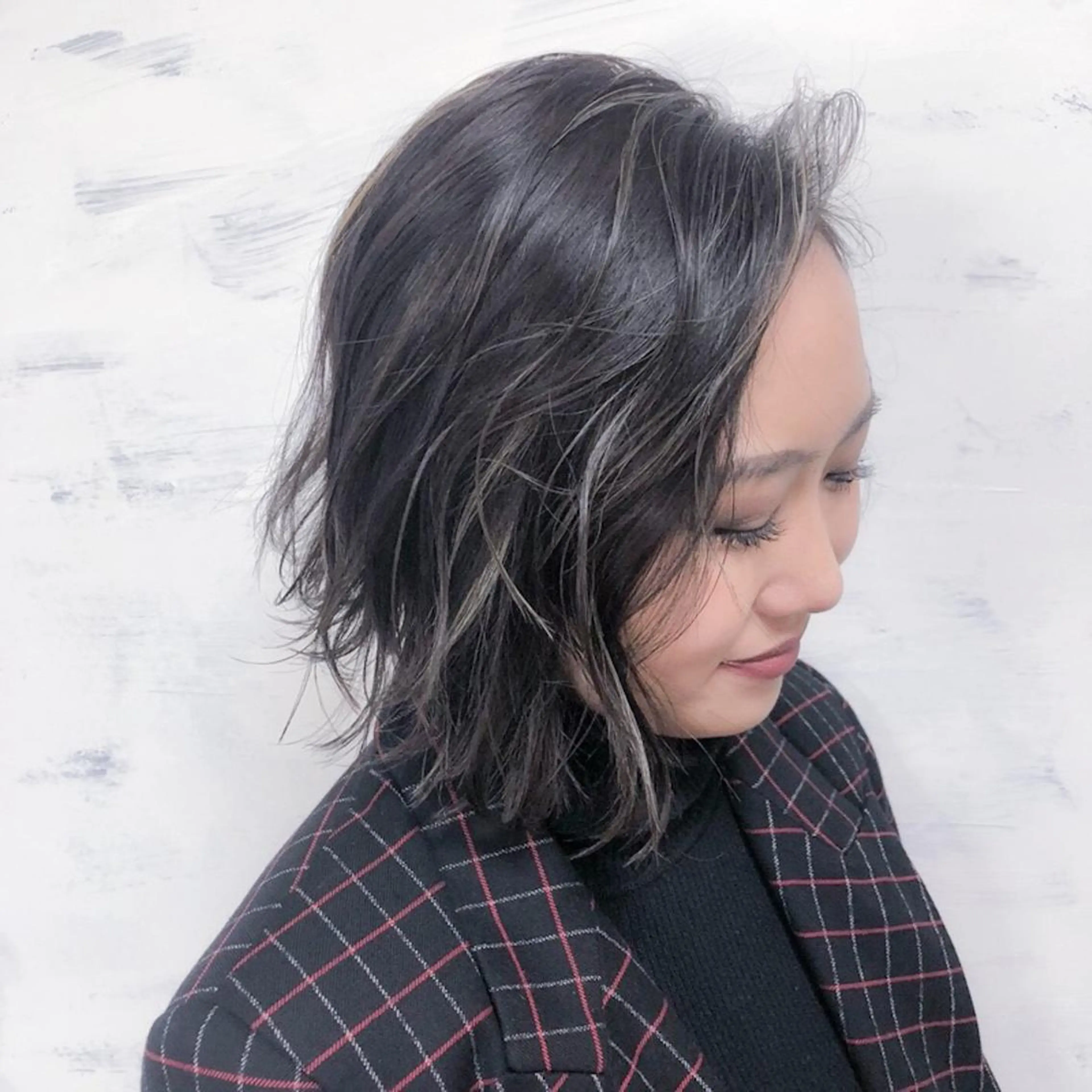 ショート カラー ショートボブ ブルーカラー ハイライトカラー ボブ ハイライト BOX mico.のヘアスタイル