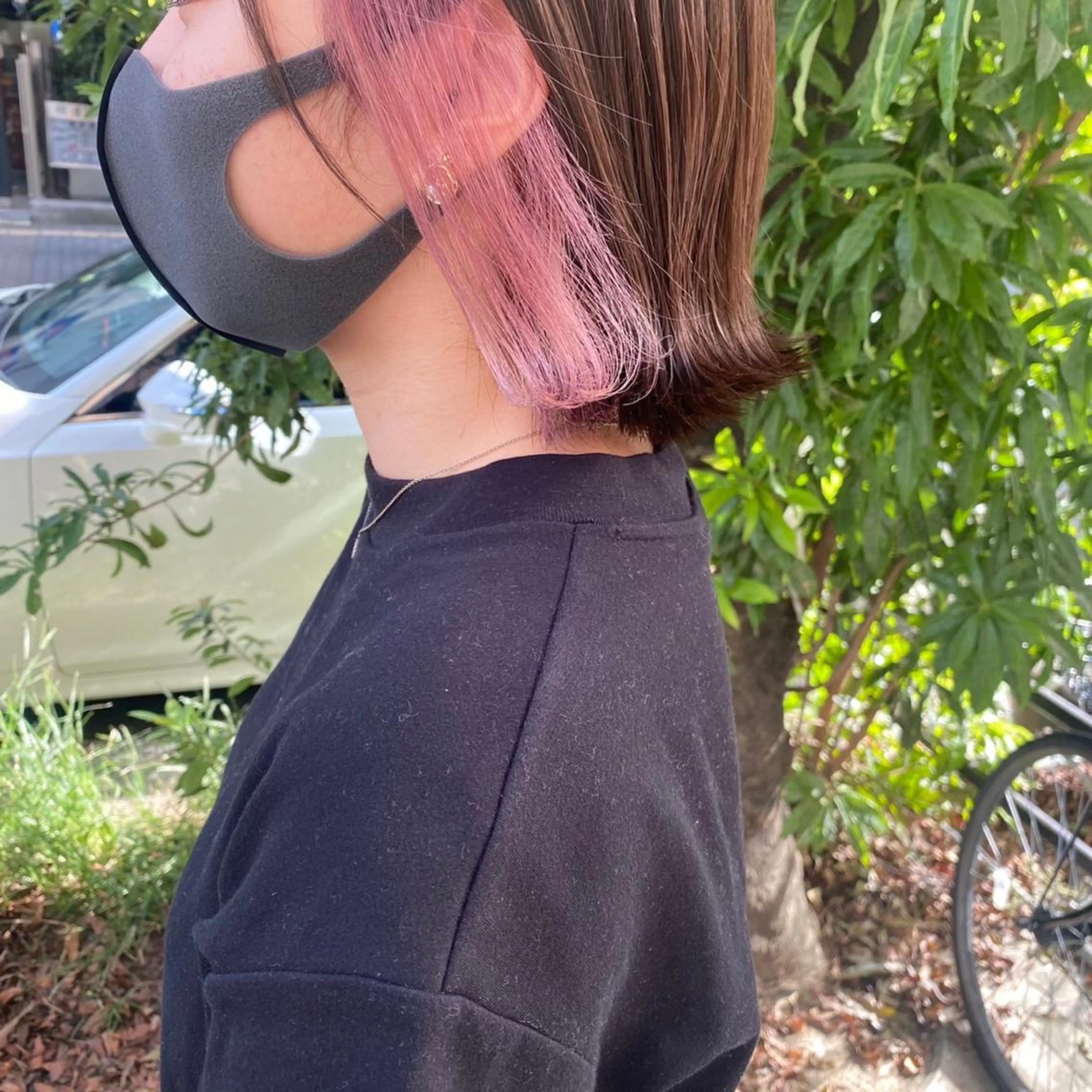 ショート カラー ヘアアレンジ ブリーチ ピンクカラー 髪質改善 ツヤ髪カラー✴︎髙井のヘアスタイル