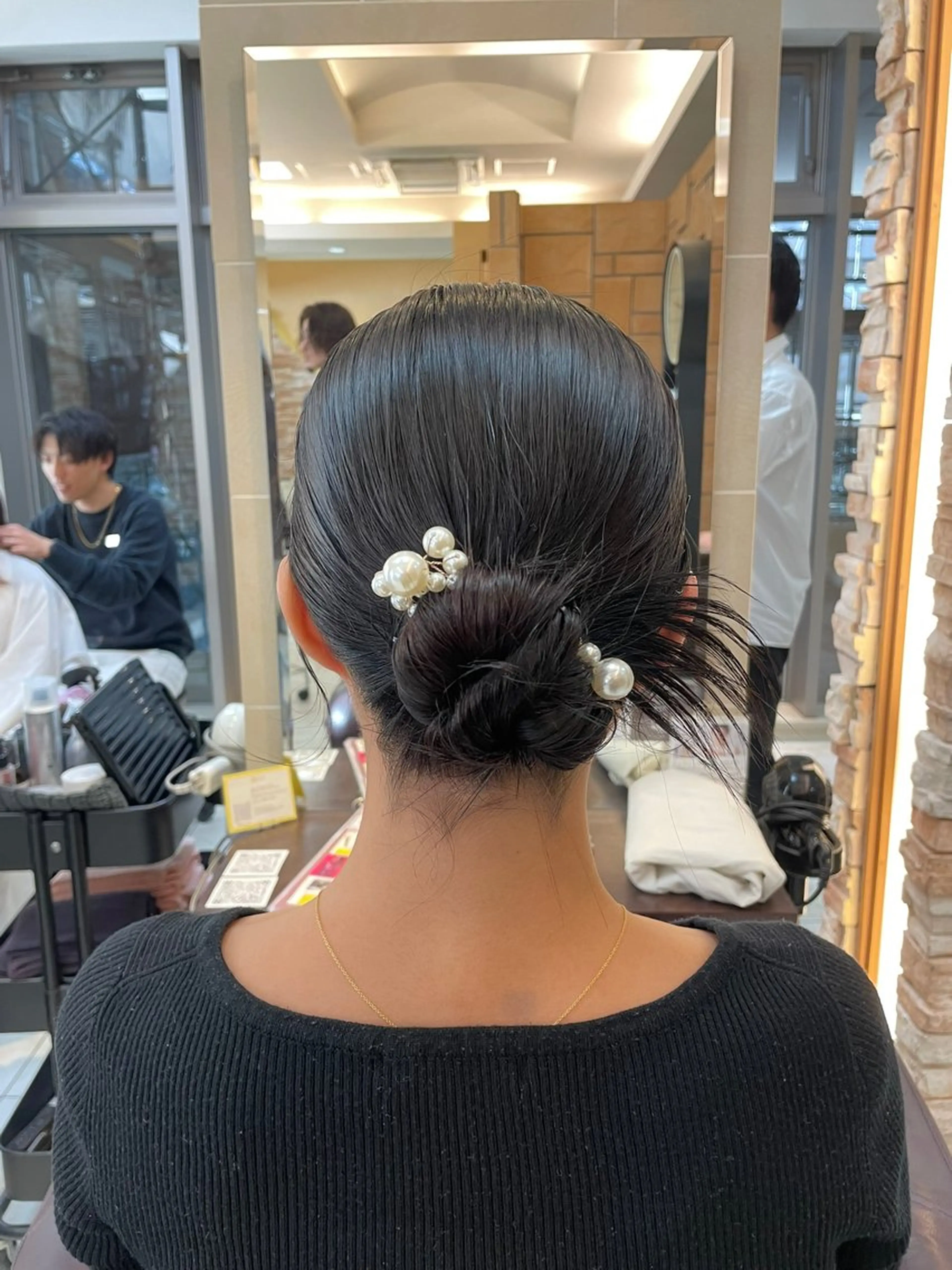 セミロング ヘアアレンジ 結婚式・ブライダル ヘアセット 垢抜け透明感カラー 🌻篠崎梓🌻のヘアスタイル