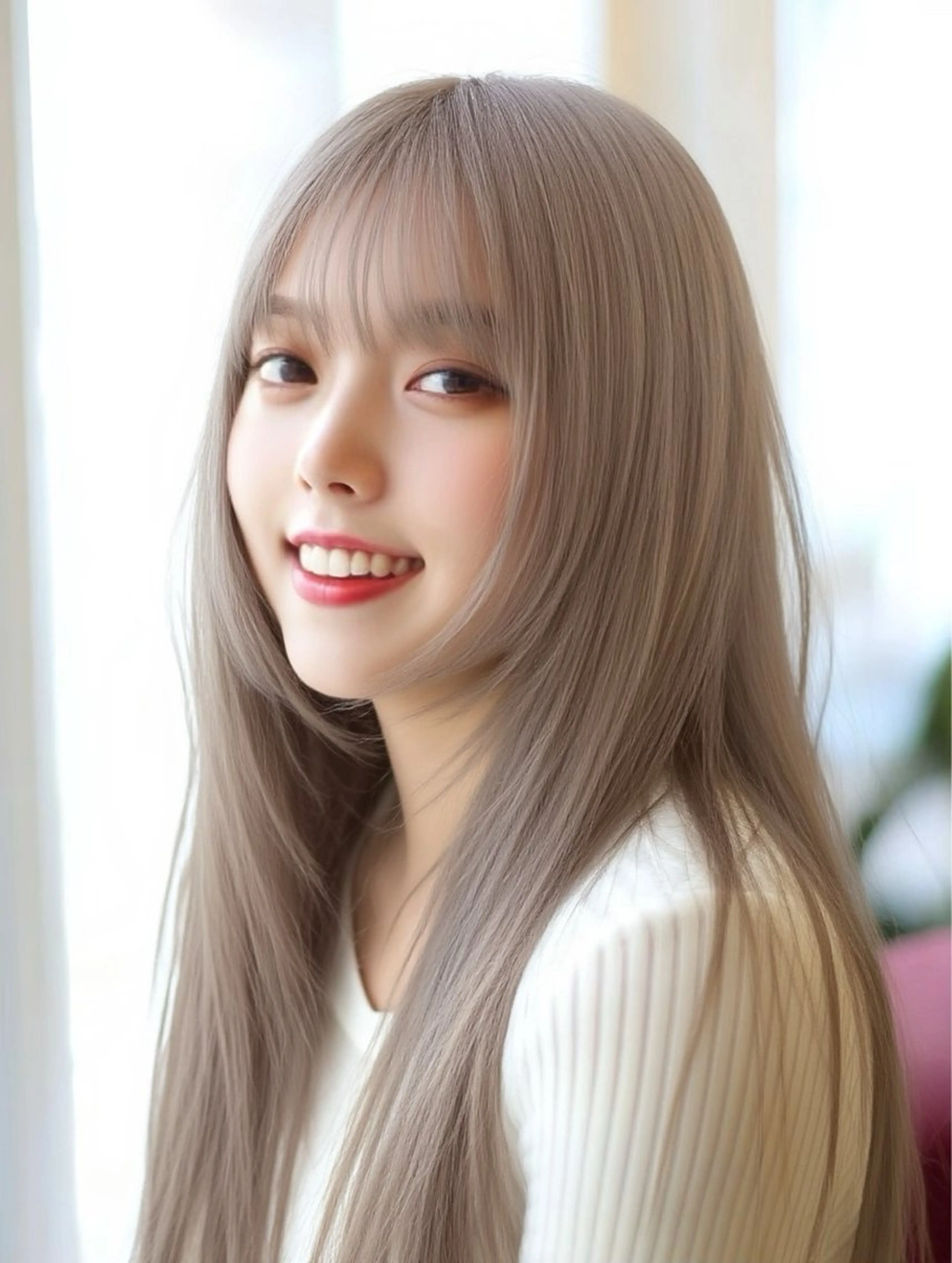 ロング ヘアカラー トリートメント GiseL 梅田【ジゼル】所属・透明感カラー × ハイトーン さきのヘアスタイル