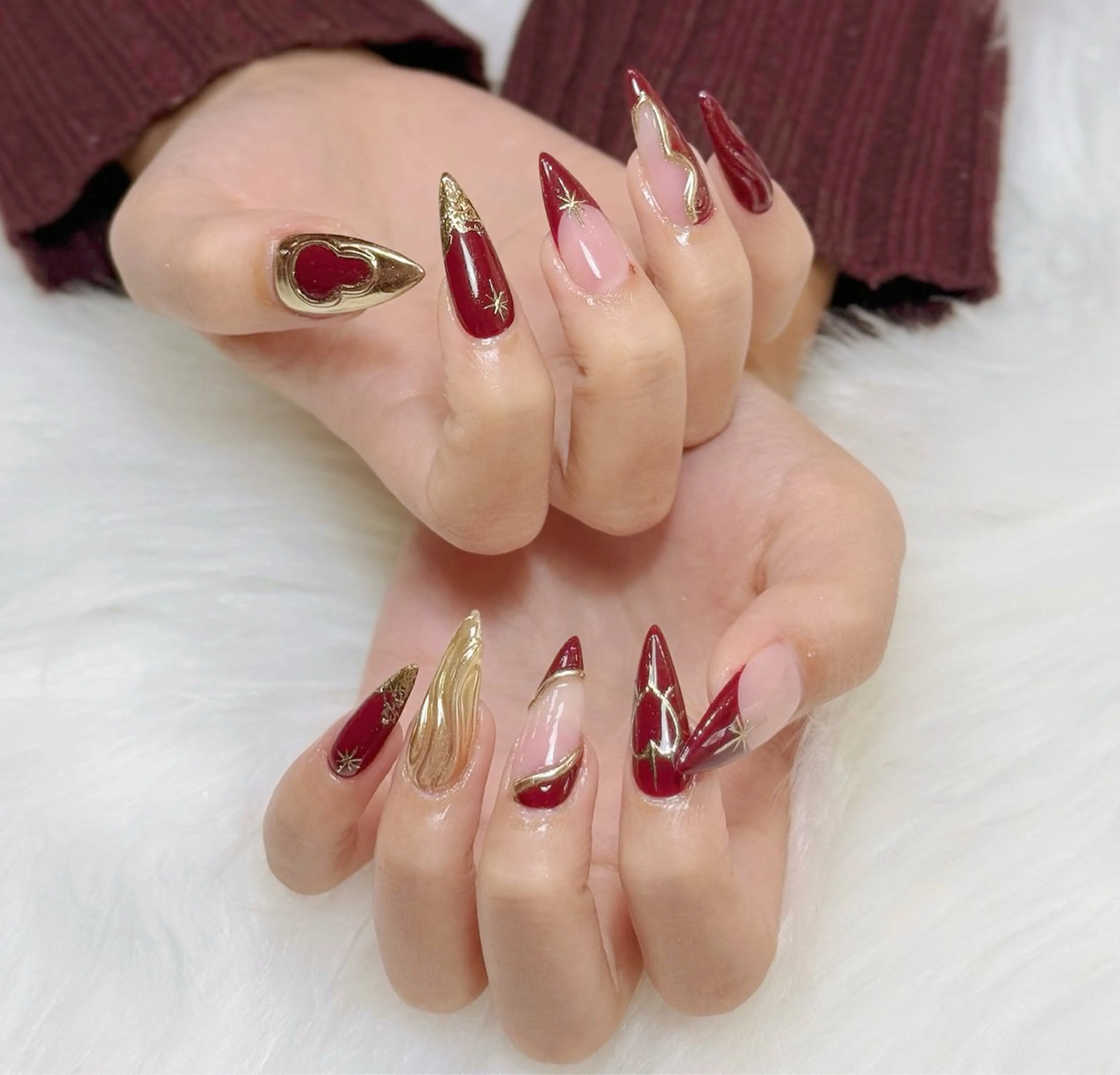 ネイル アートネイル オーロラネイル ジェルネイル 韓国ネイル ロングネイル ハンドネイル Nichi Nailsのネイルデザイン