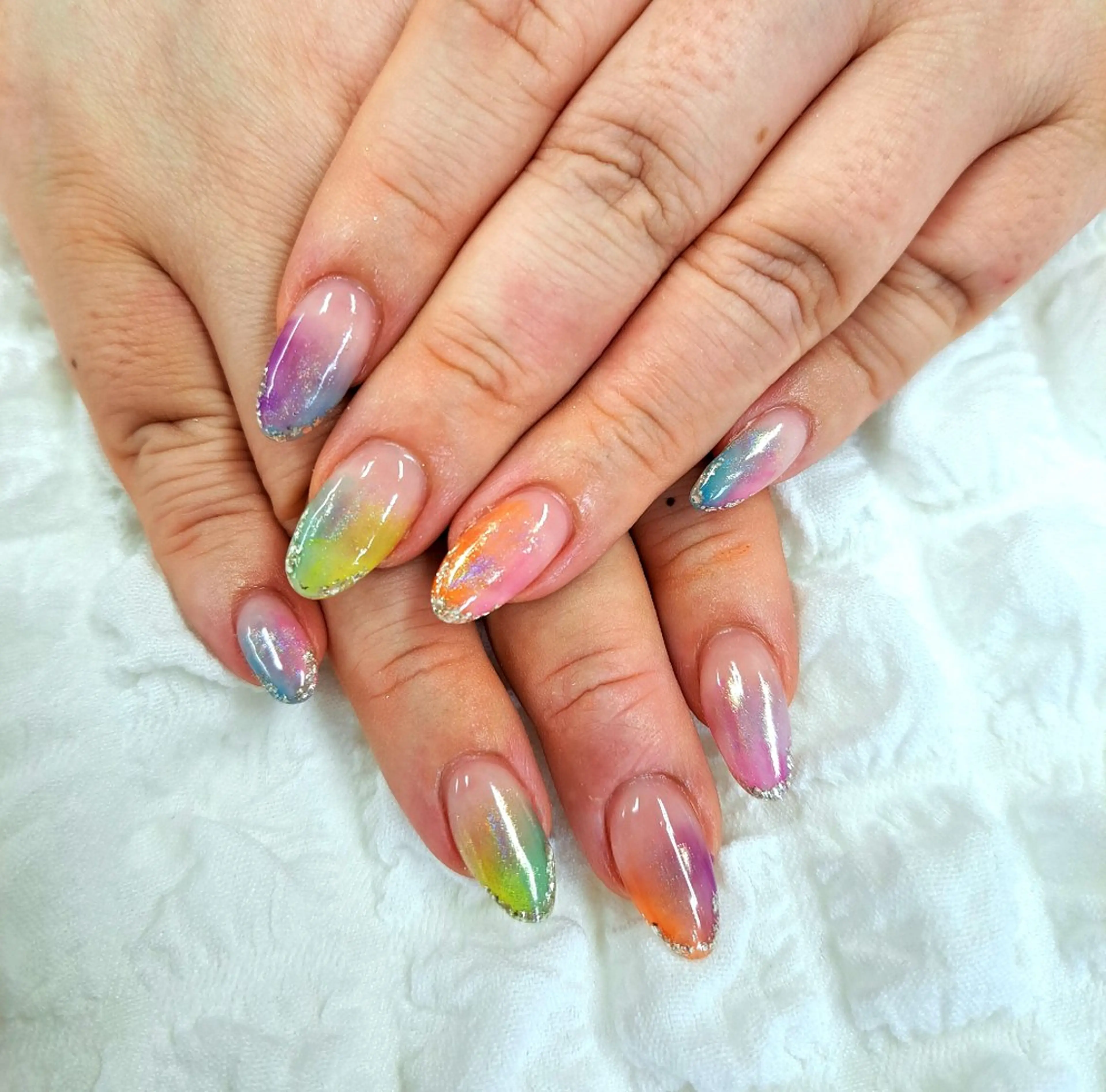 ネイル アートネイル フットネイル ジェルネイル 持ち込み ニュアンスネイル 河野ちえ (雑誌掲載サロン)のネイルデザイン