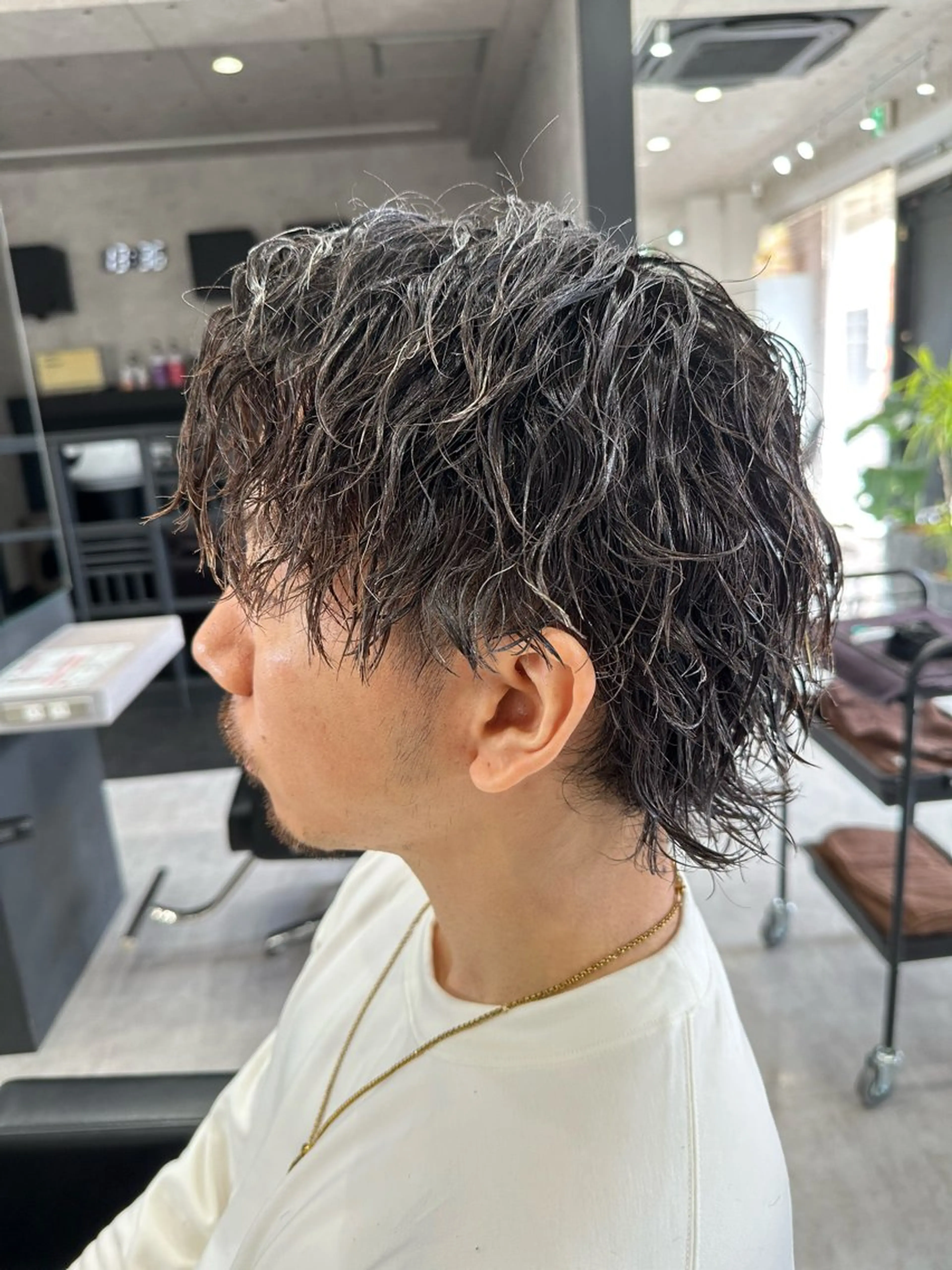 ショート パーマ メンズ メンズハイライト ハイライト 「パーマ指名No1 🥇」小日向悠のヘアスタイル