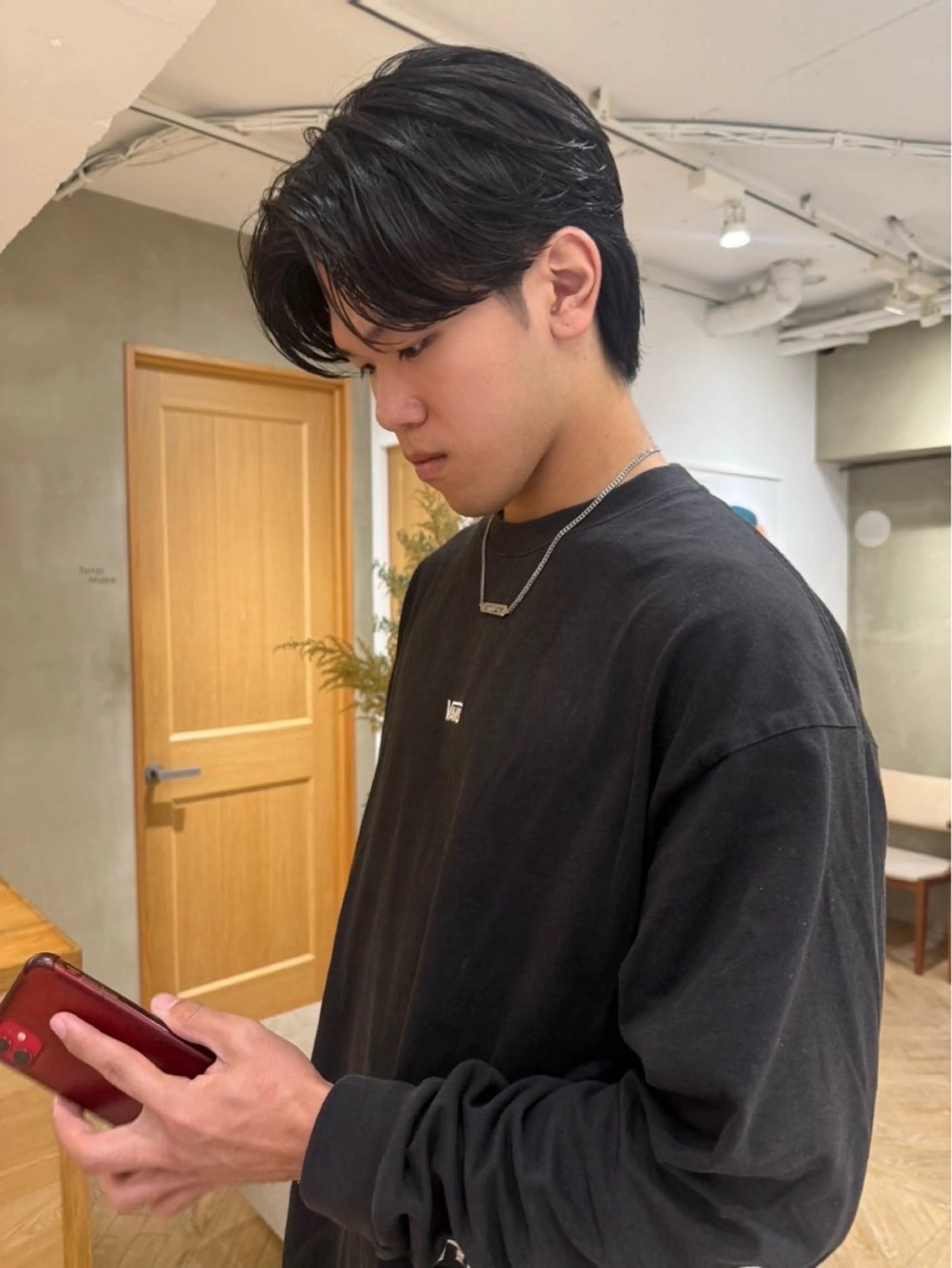 メンズ センターパート 田形清流のヘアスタイル