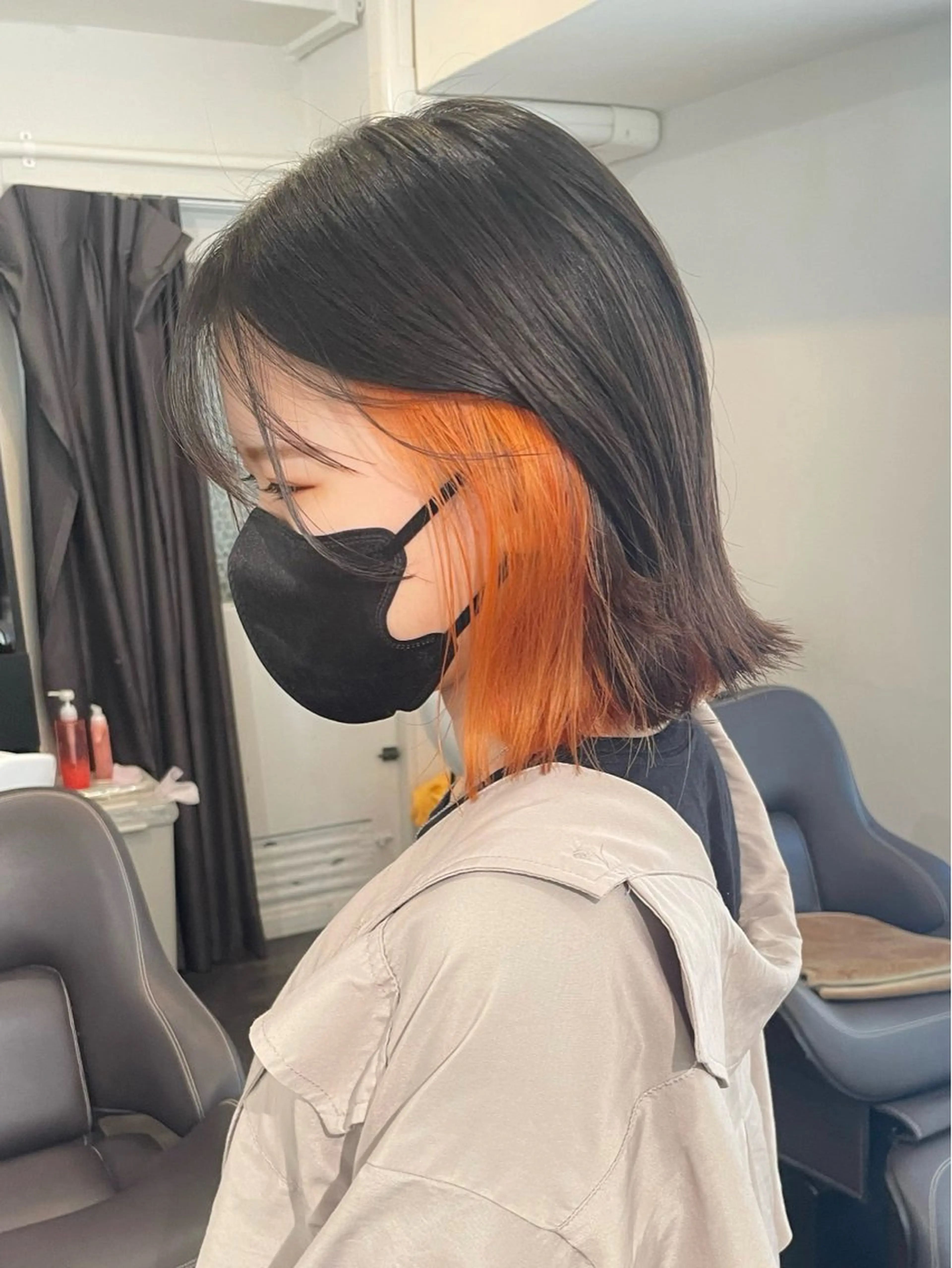 ショート カラー 💚色落ちまで可愛い 髪質改善カラーゆうまのヘアスタイル
