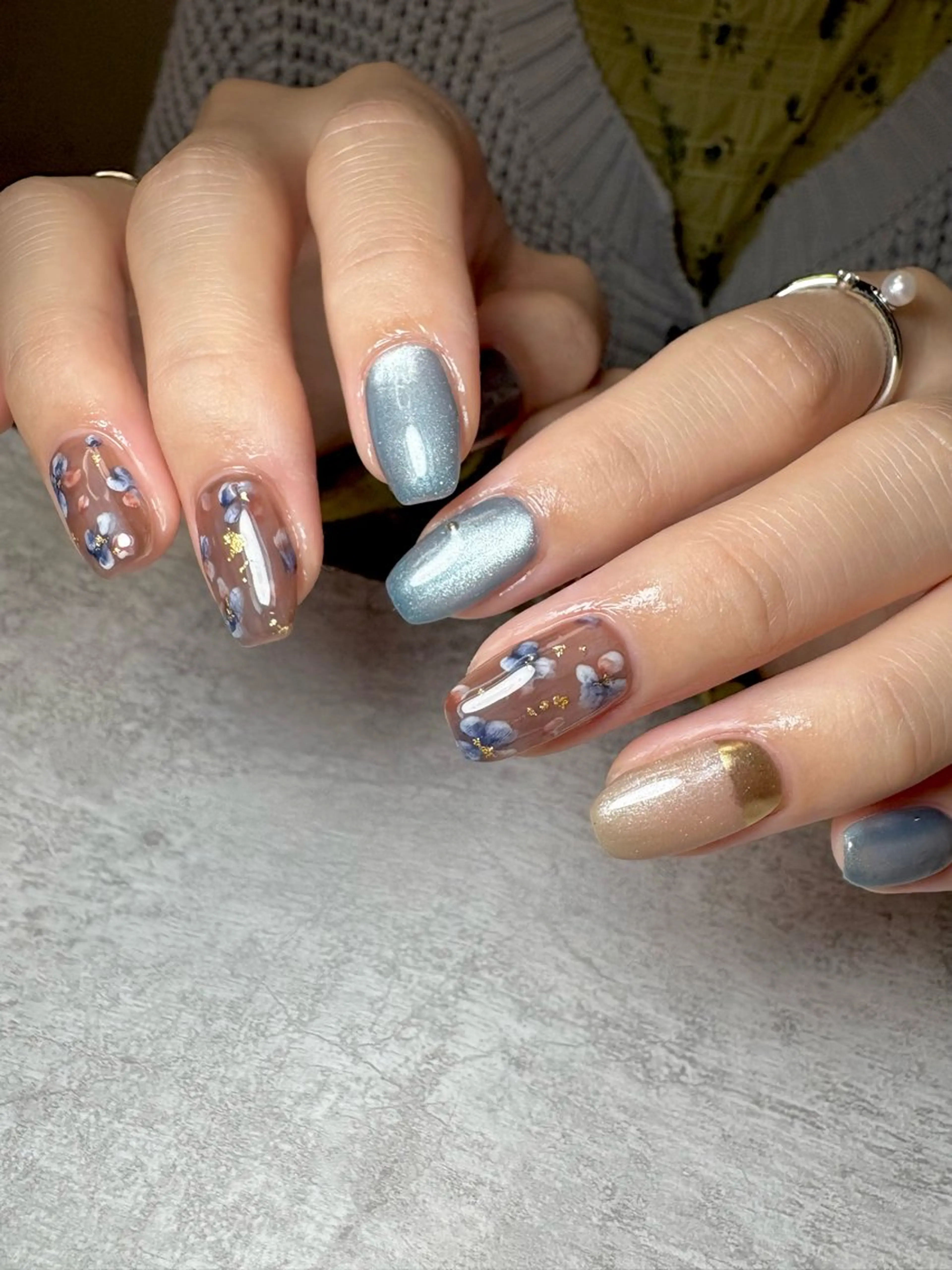 ネイル アートネイル フラワーネイル 持ち込み ニュアンスネイル BEAUTY GARDEN 【nail salon unseul】所属・nana .のネイルデザイン