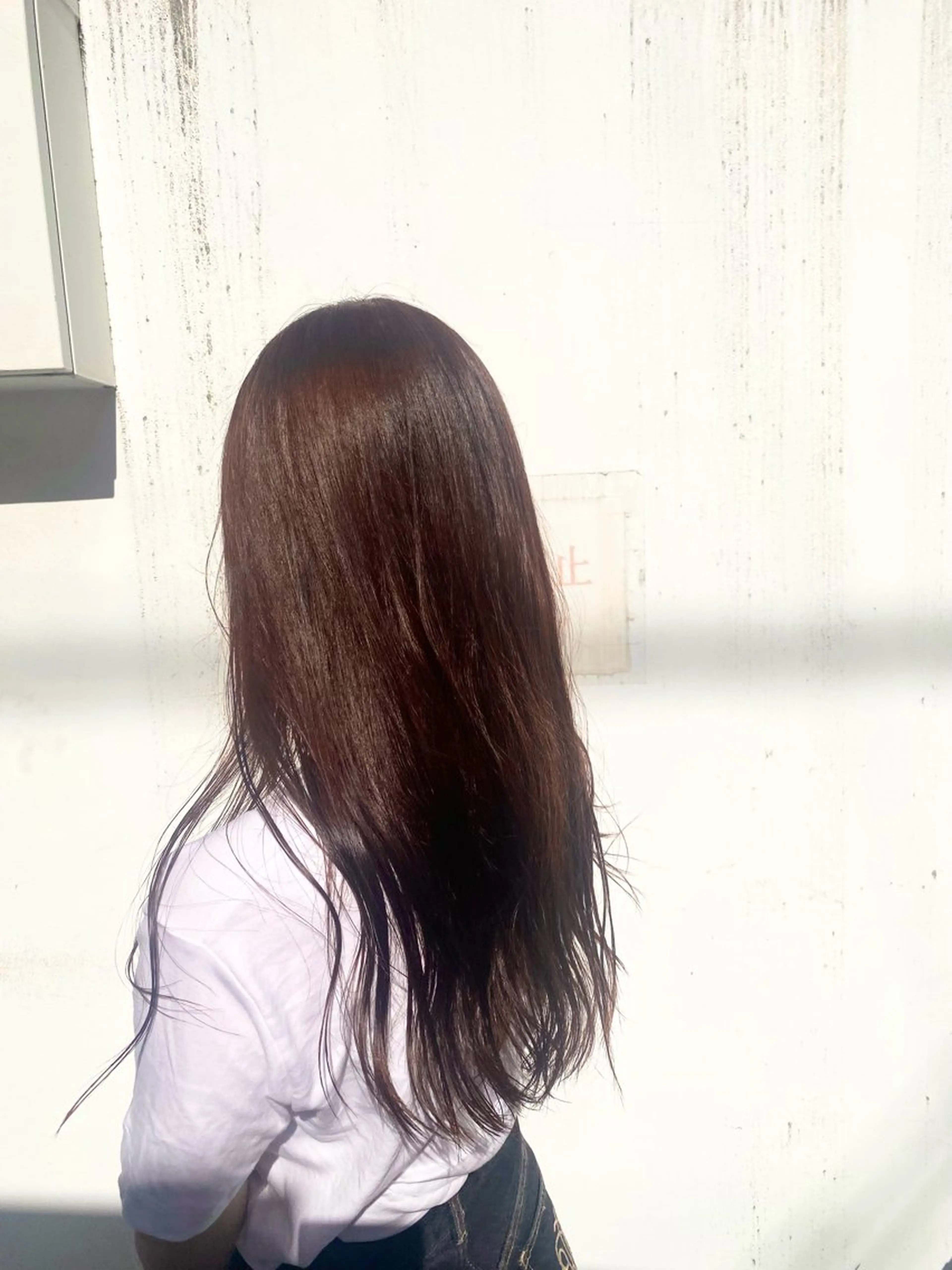 ロング カラー オレンジ レッドカラー ヒガシ サヨのヘアスタイル