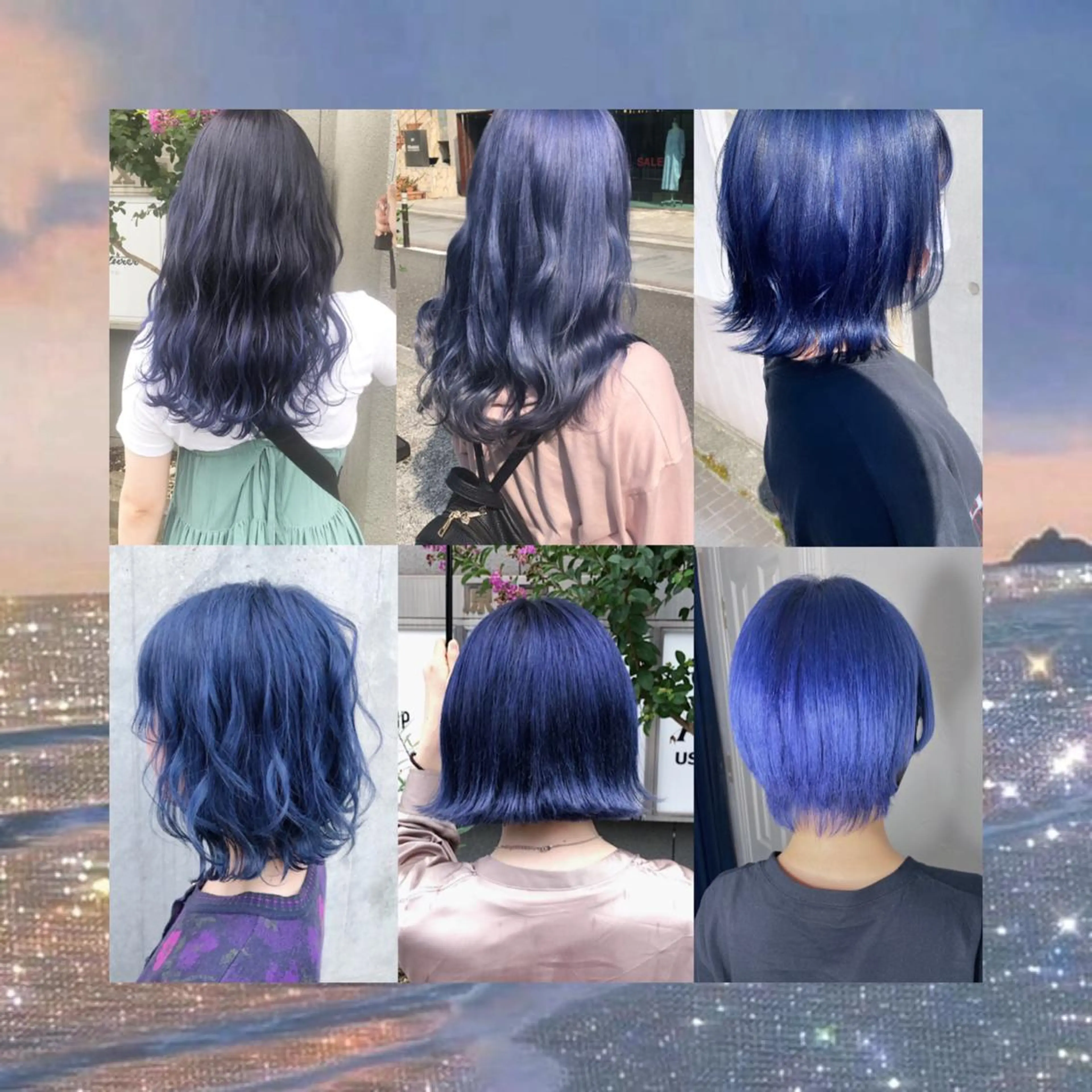 ロング カラー ヘアアレンジ 寒色アイドルカラー JUNOチナツのヘアスタイル