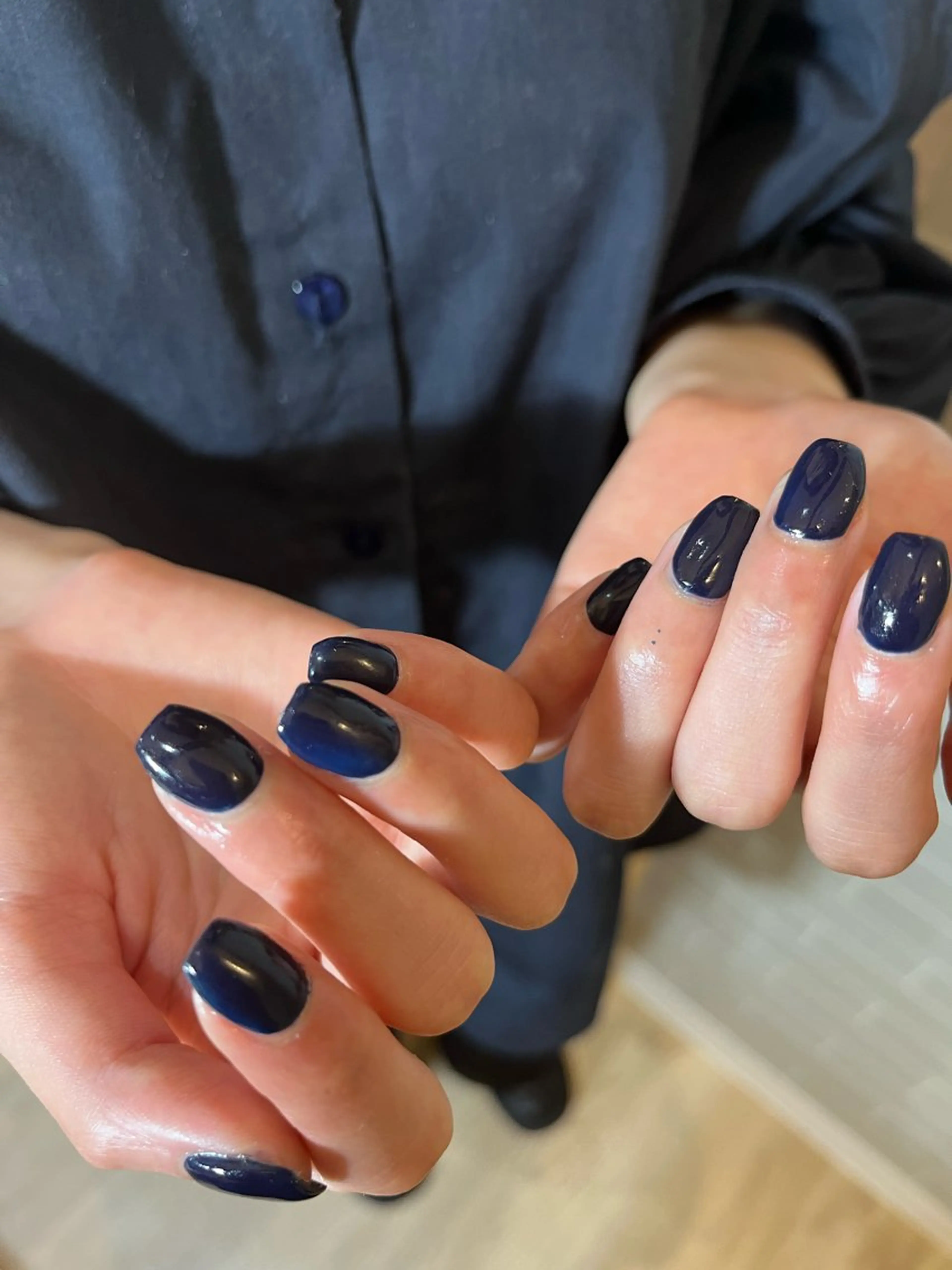 ネイル ネイビー ワンカラーネイル エステ&アイラッシュ&ネイル Folche博多店【フォルチェ】所属・フォルチェ博多店 細田のネイルデザイン