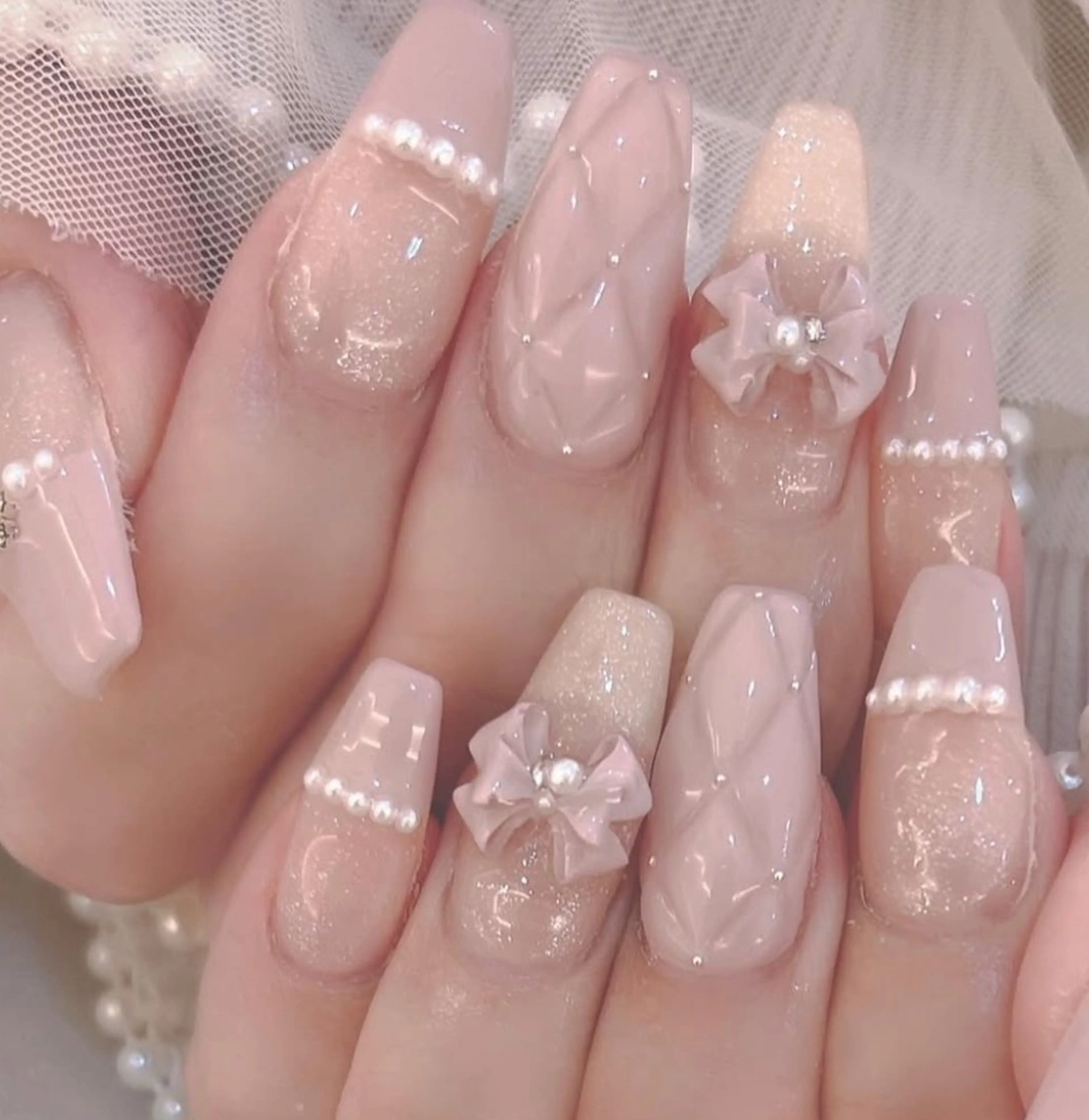 ネイル アートネイル フレンチネイル ジェルネイル キラキラネイル ニュアンスネイル ハンドネイル Ryunail所属・Ryu Nail Shinokuboのネイルデザイン