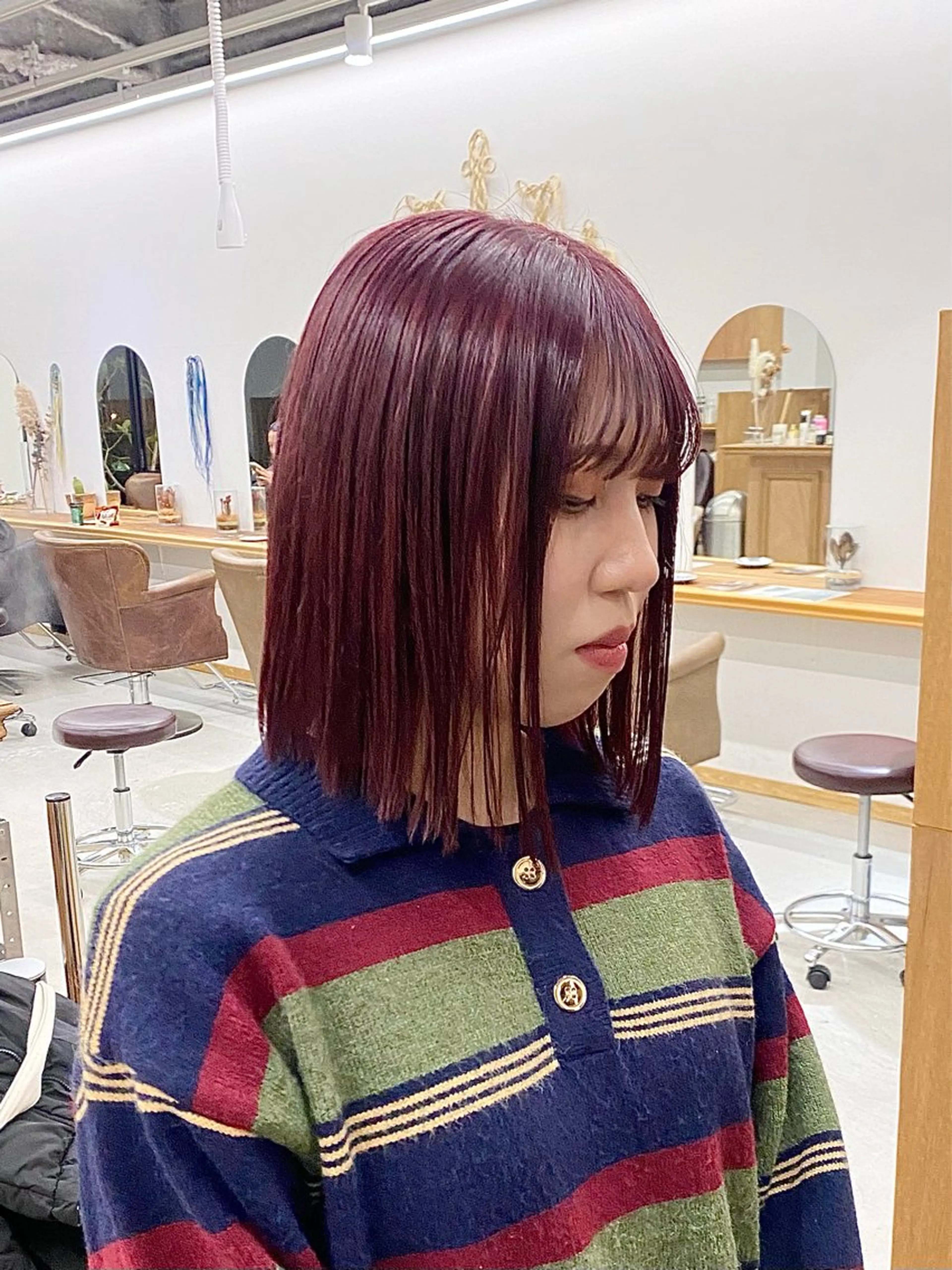 ミディアム カラー ヘアアレンジ カット ヘアカラー トリートメント ハル🌸柔色/ ブリーチなし/艶髪のヘアスタイル