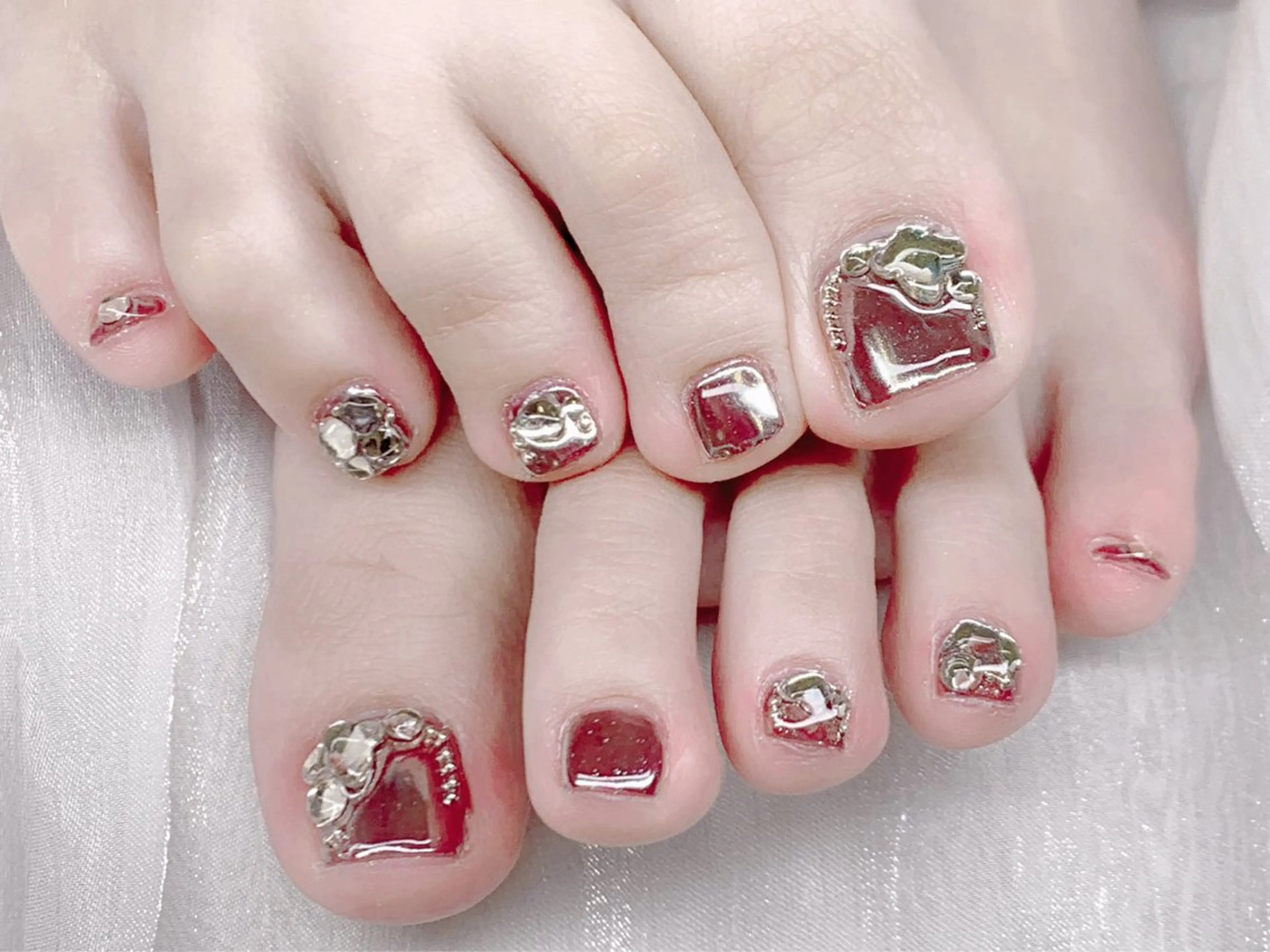 ネイル フットネイル M🌷nail 長さだし専門店のネイルデザイン
