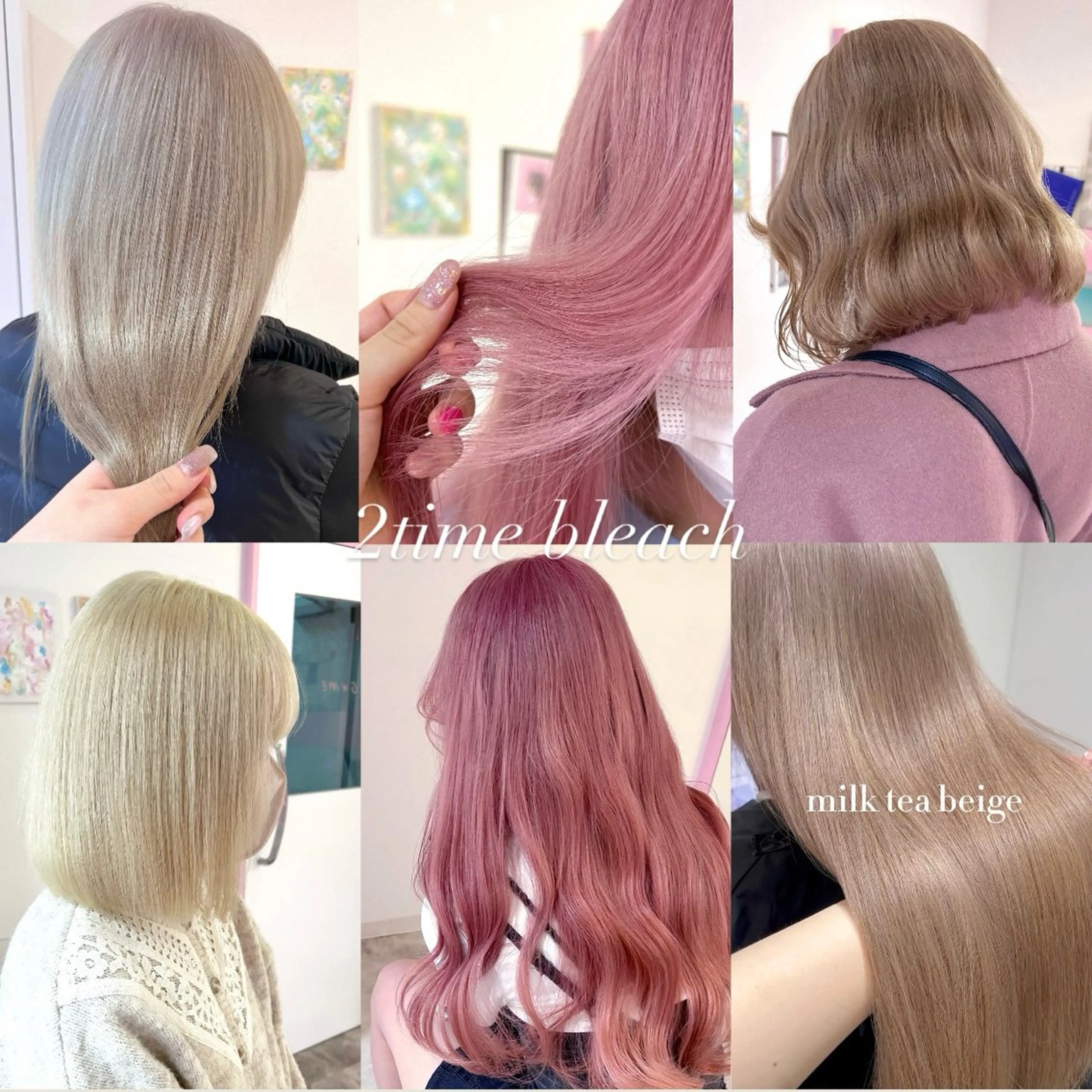 ロング ヘアカラー トリートメント ハイトーン♡ブリーチ ♡エクステ♡nanaのヘアスタイル