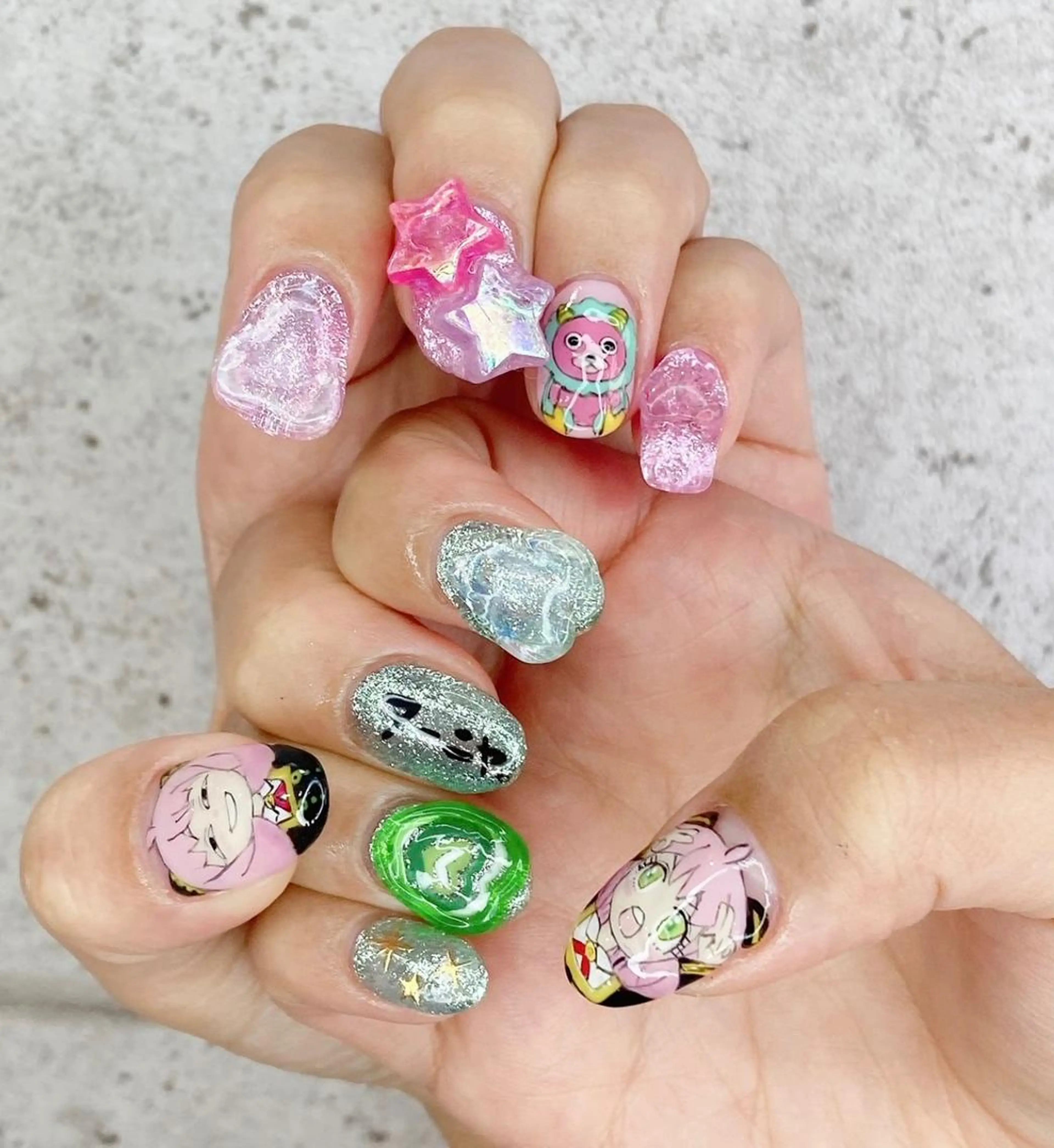 ネイル ハート キラキラネイル ハンドネイル Nail Salon　Ｋのネイルデザイン