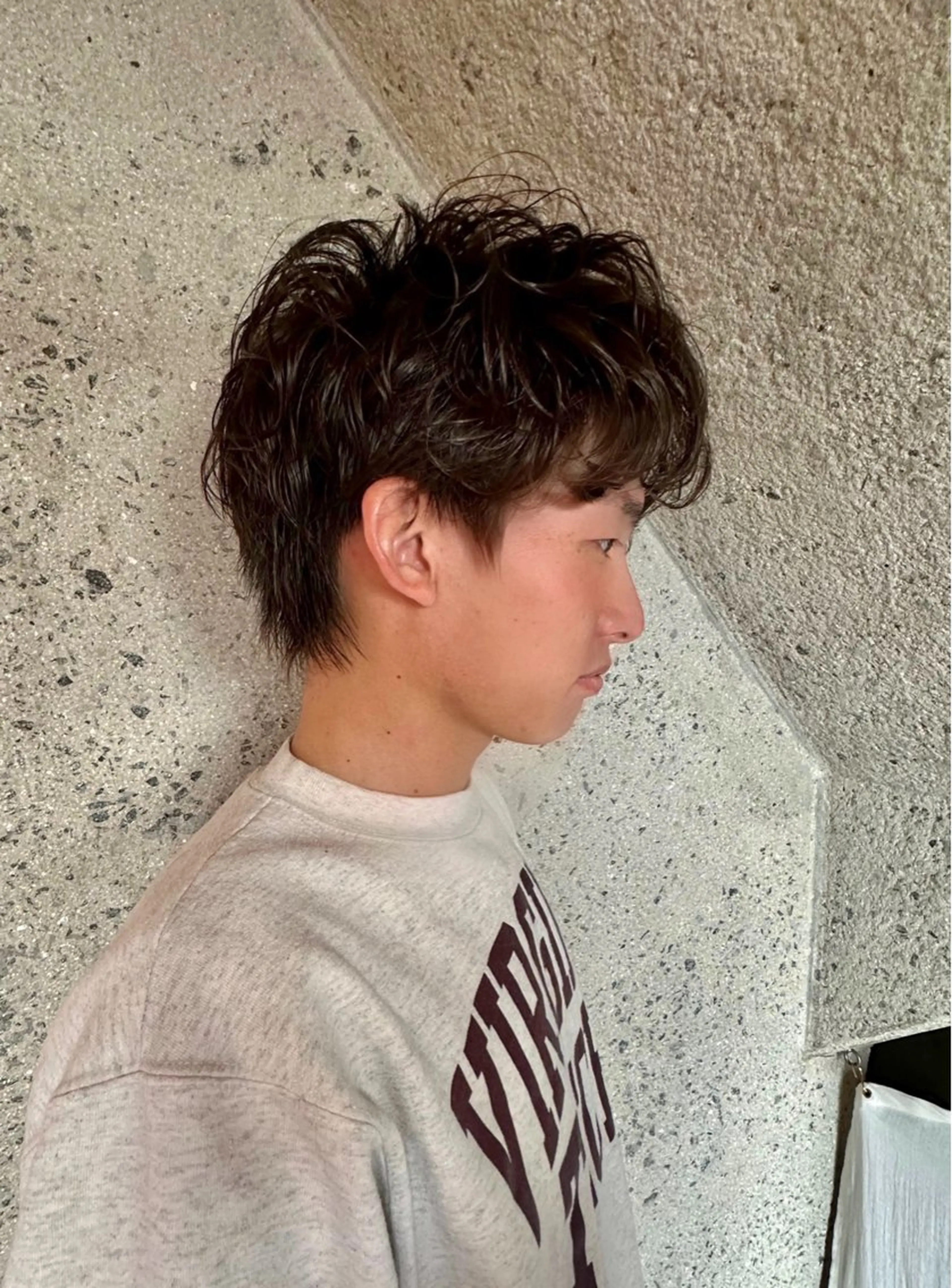 ショート パーマ メンズ メンズパーマ メンズウルフカット ウルフカット カット ヘアカラー トリートメント メンズサロン FLICK所属・メンズサロン FLICKのヘアスタイル
