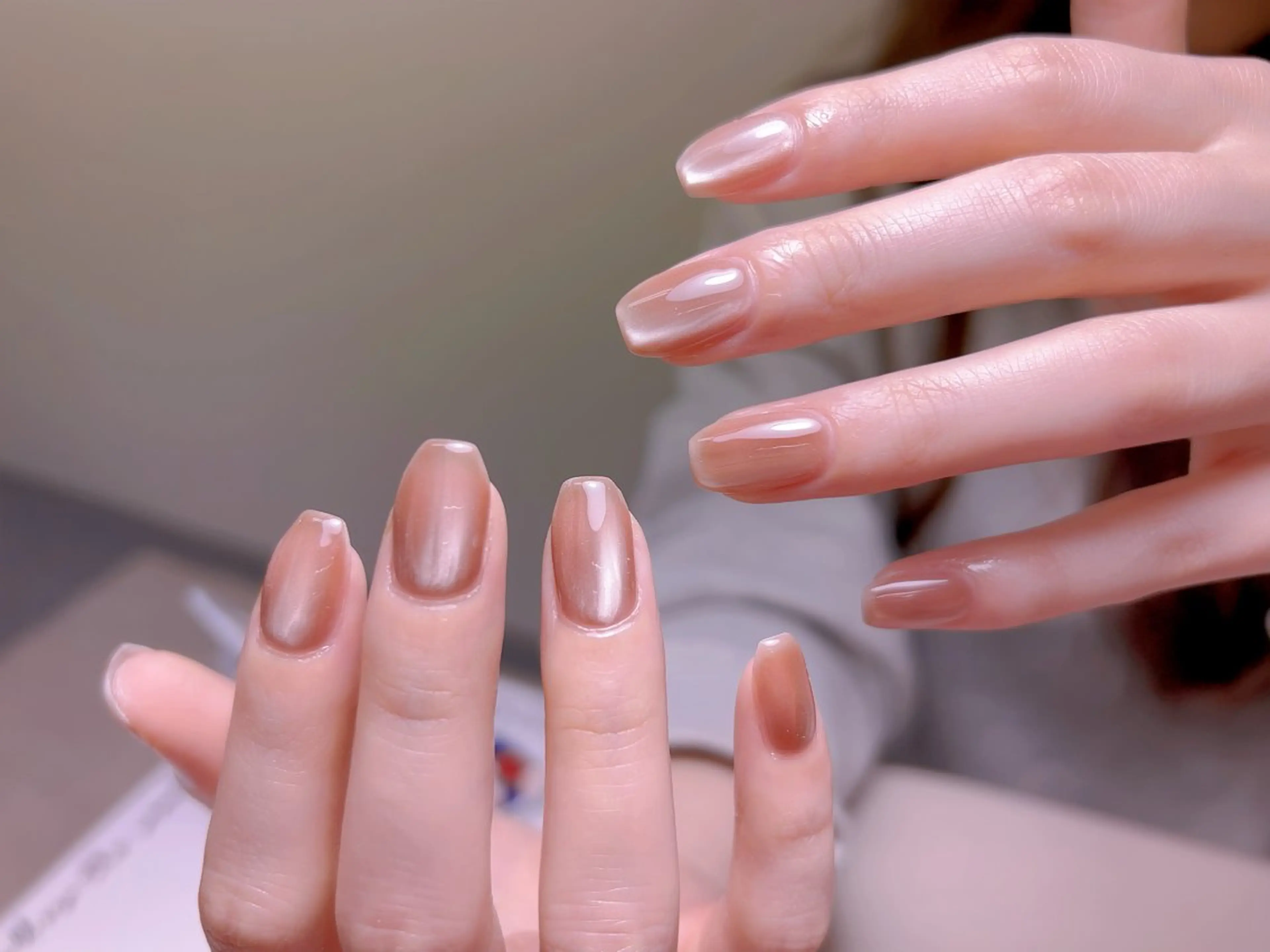 ネイル フレンチネイル ジェルネイル グラデーション 韓国ネイル マグネットネイル ハンドネイル 【長さ出し】 IRIS NAILのネイルデザイン