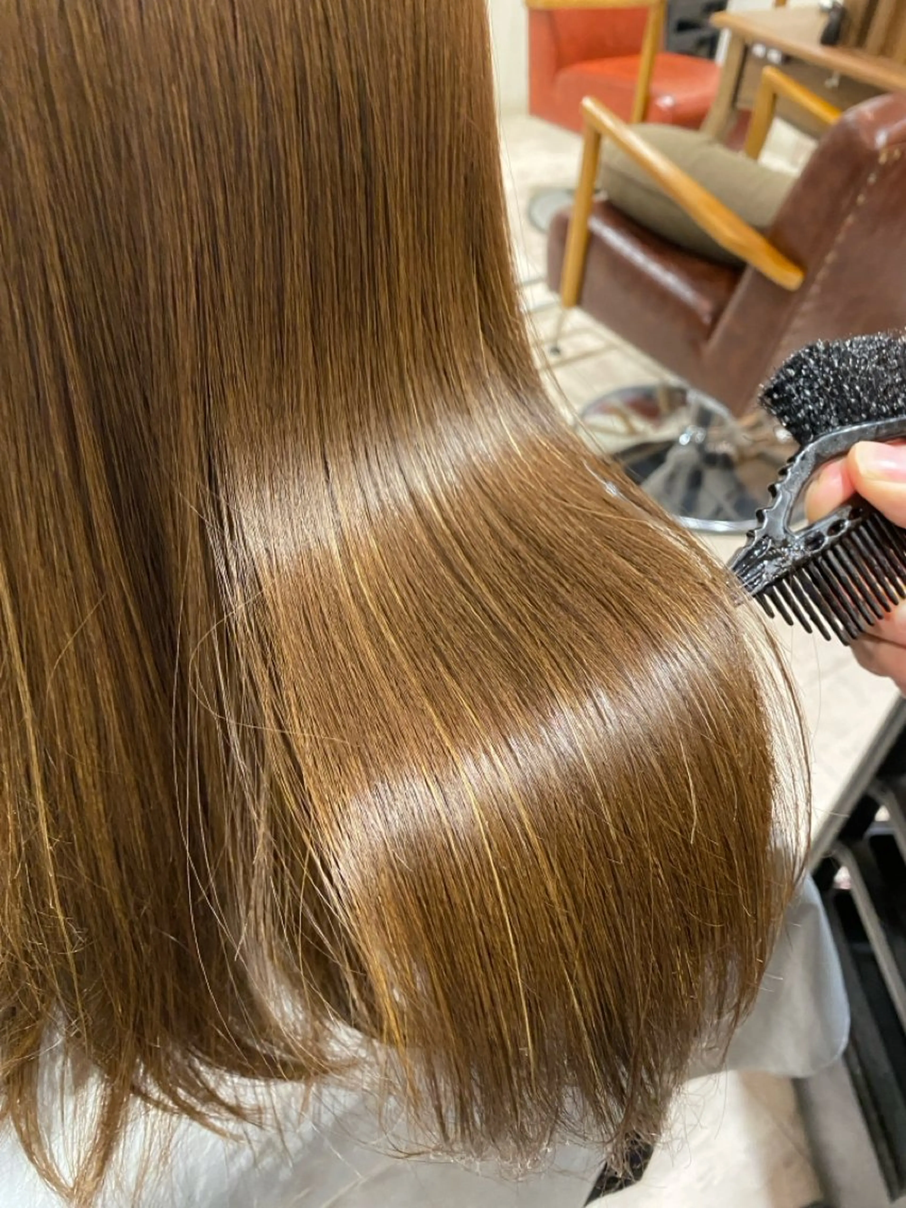 セミロング ハイライト 縮毛矯正 カット 縮毛矯正 qrop所属・柴田 翔太郎のヘアスタイル
