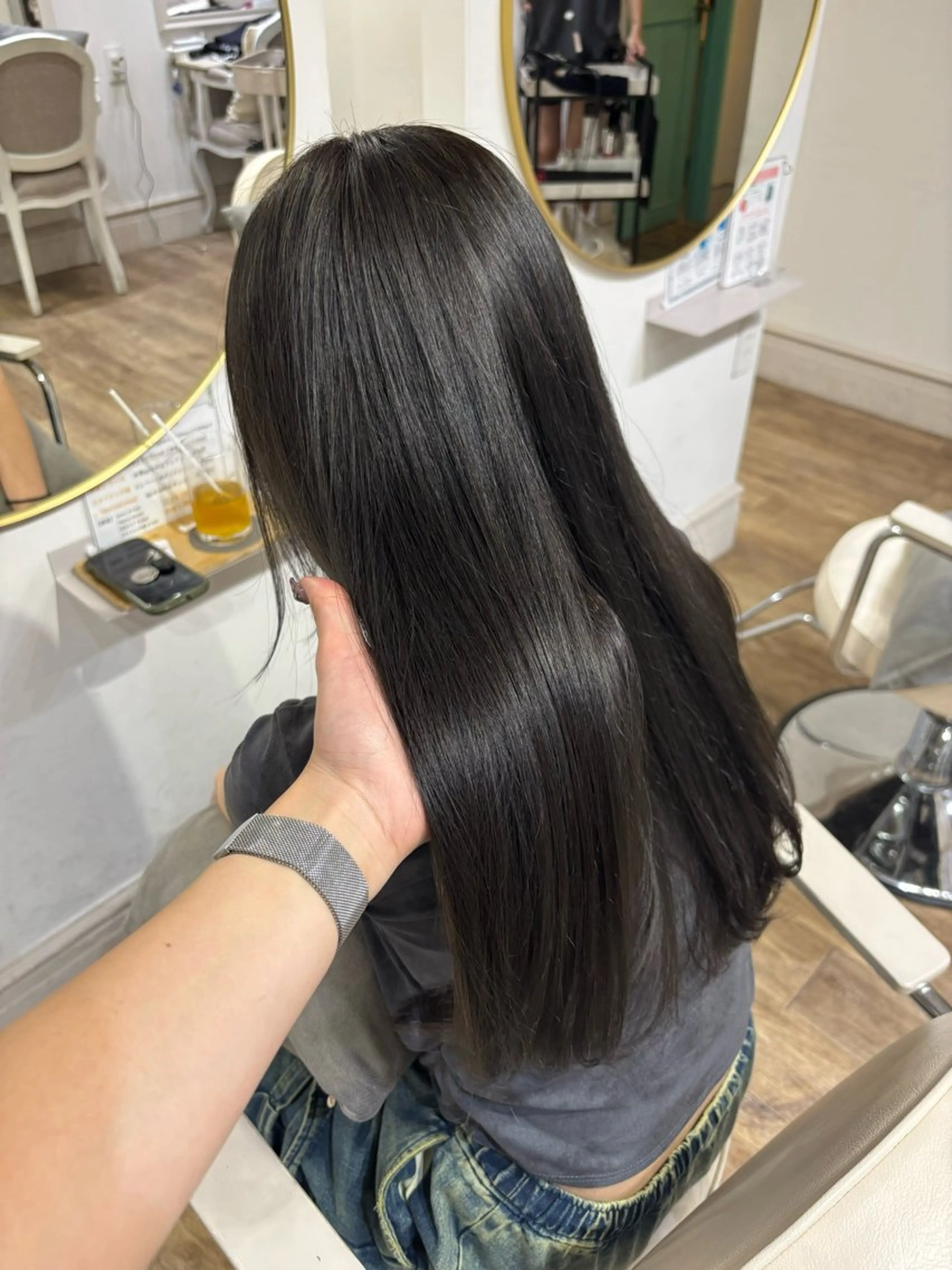 ロング カラー カット ヘアカラー トリートメント Risa🐈‍⬛/ グレージュ/透明感のヘアスタイル