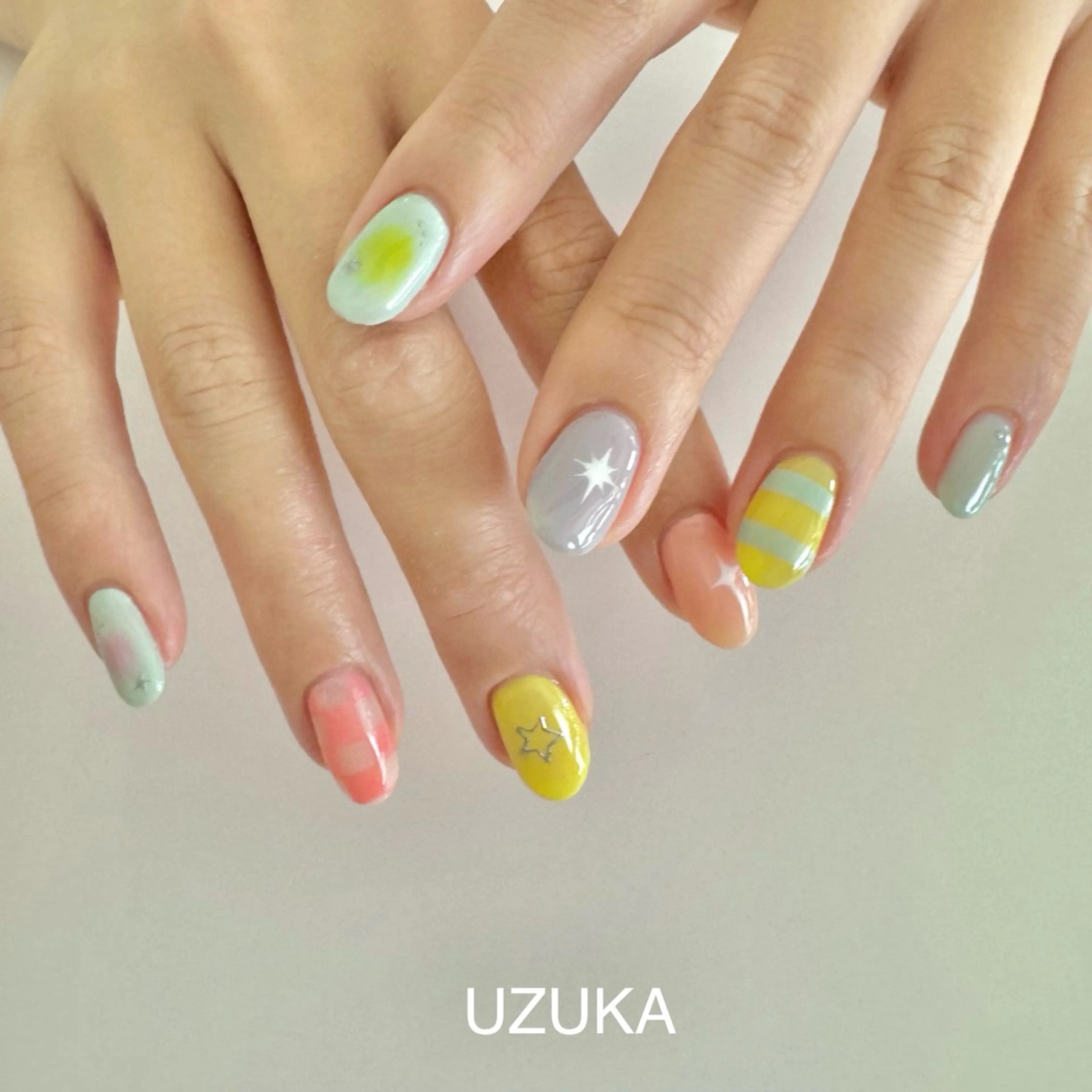 ネイル 夏ネイル ハンドネイル ハンドケア 【nail】 Uzuka🌙のネイルデザイン