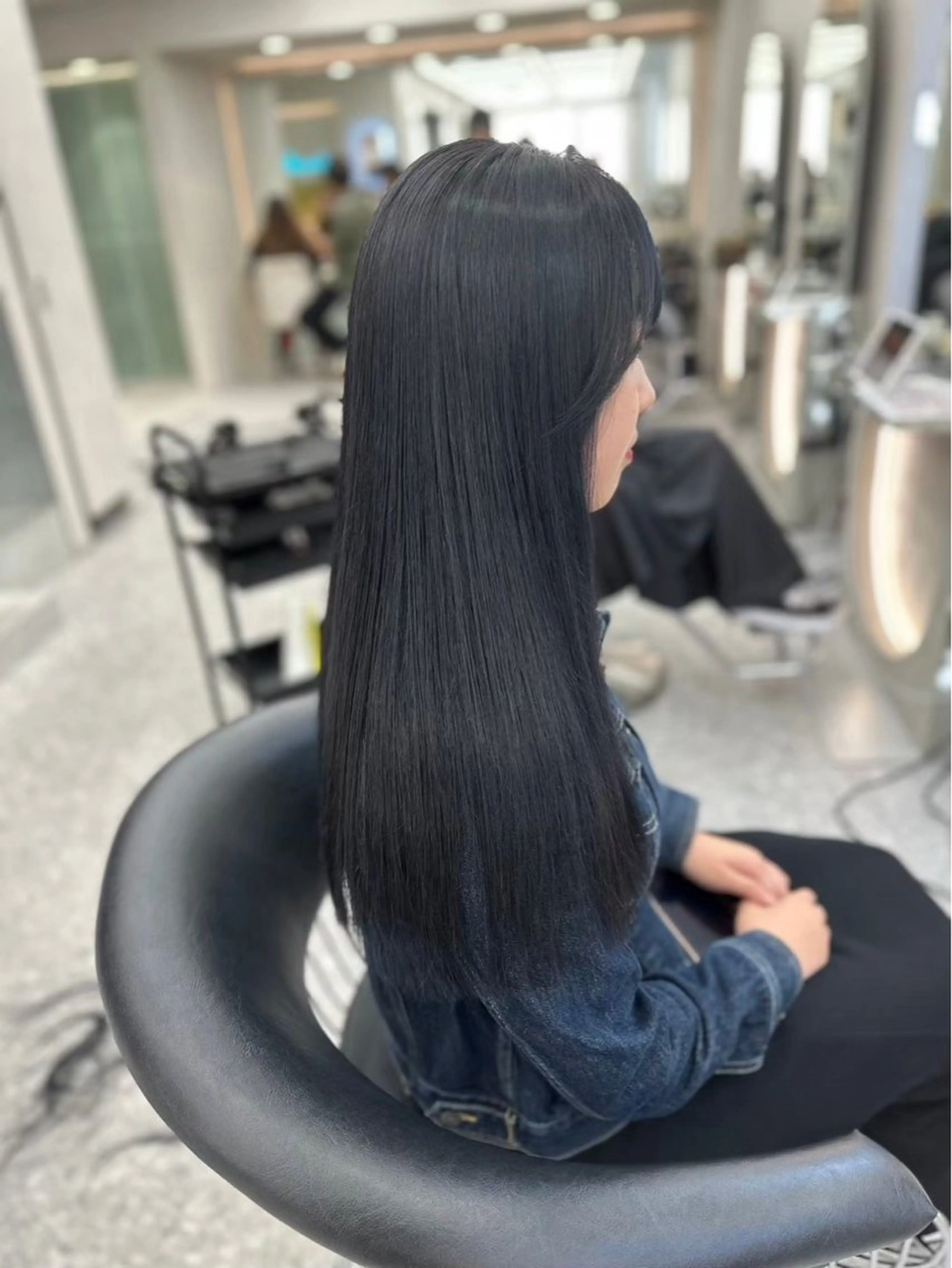 セミロング カラー パーマ グレージュ 縮毛矯正 【美髪矯正) 縮毛矯正吉村　清志のヘアスタイル