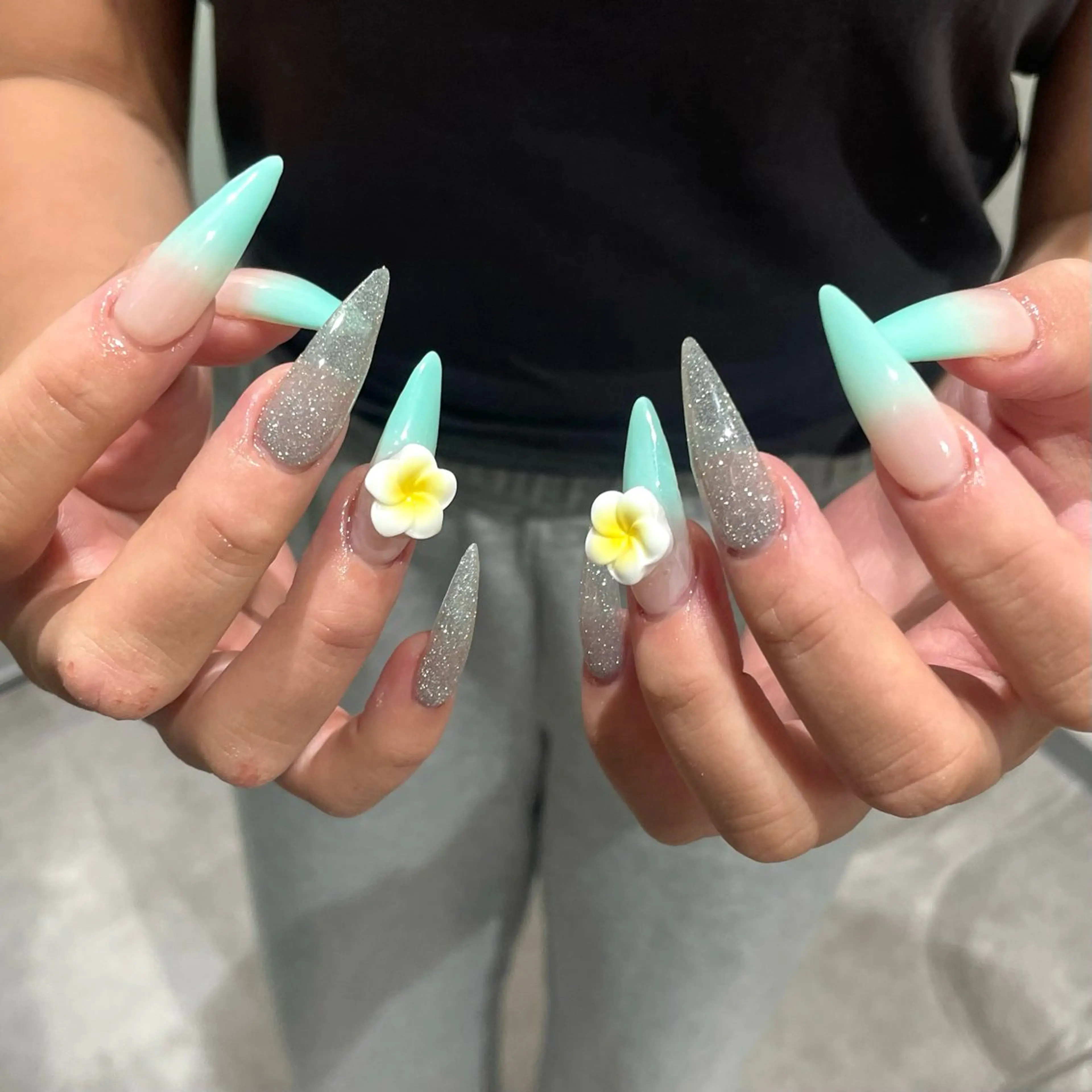【オフあり】🩵 1cm以上の長さ出し/チップスカルプ持ち込みデザイン🧸🎀アート６本までの写真