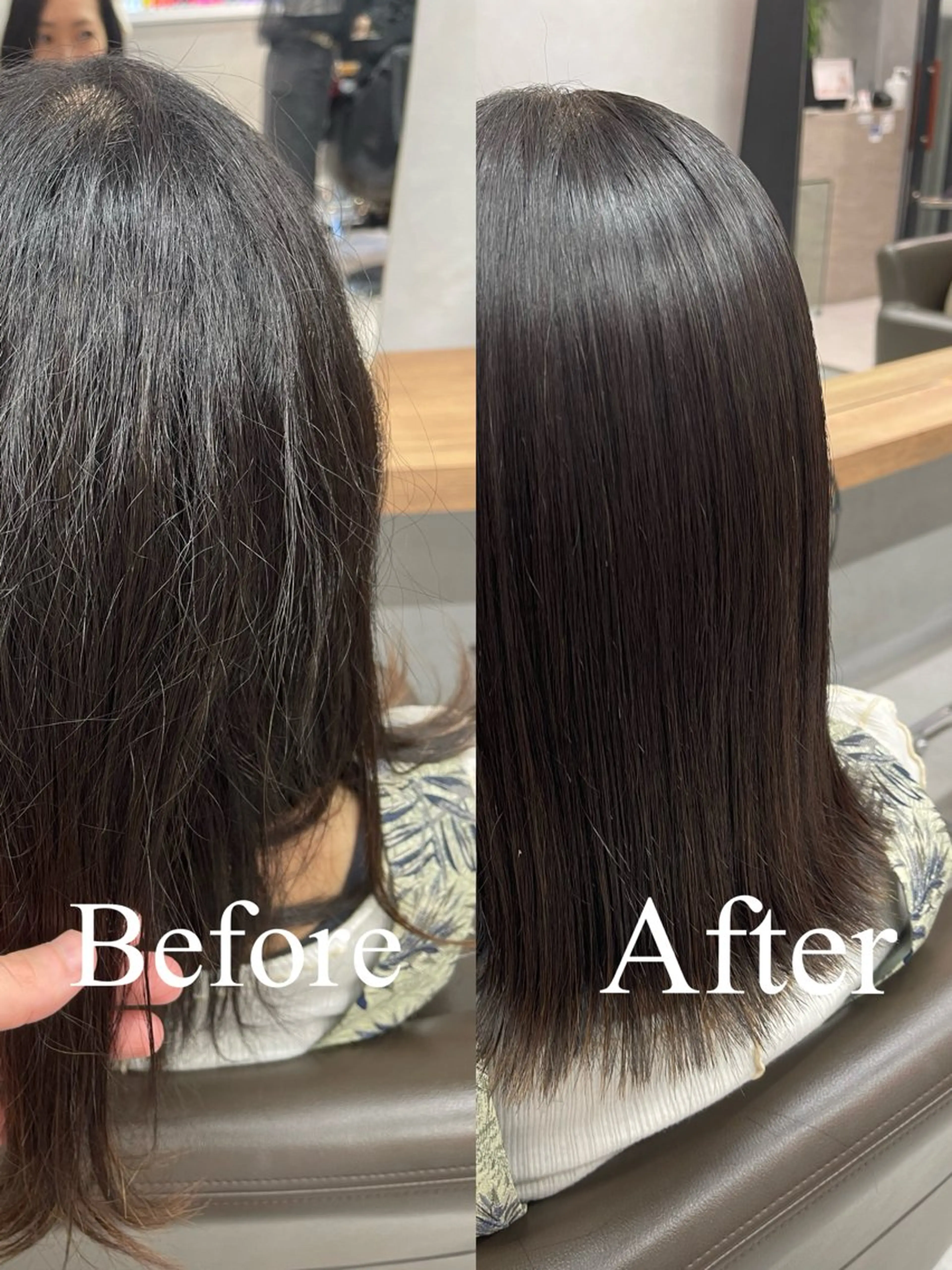 セミロング パーマ くせ毛 縮毛矯正 縮毛矯正 charm《銀座》 縮毛矯正/ヘアセットのヘアスタイル