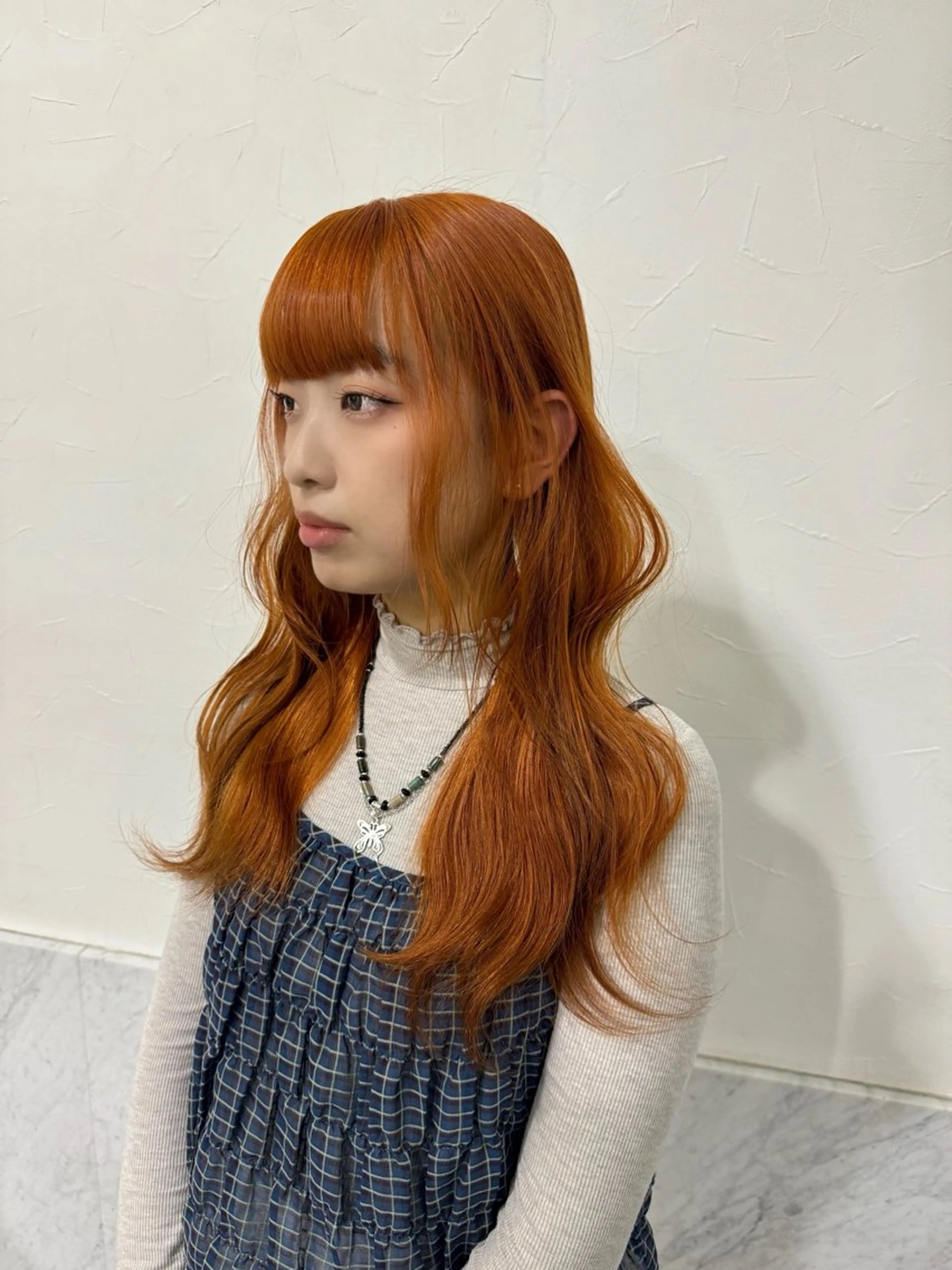 ロング カラー ベージュカラー ブリーチ ダブルカラー オレンジ オレンジベージュ カット ヘアカラー トリートメント 🫧ヒシダアキ /taboo🫧のヘアスタイル