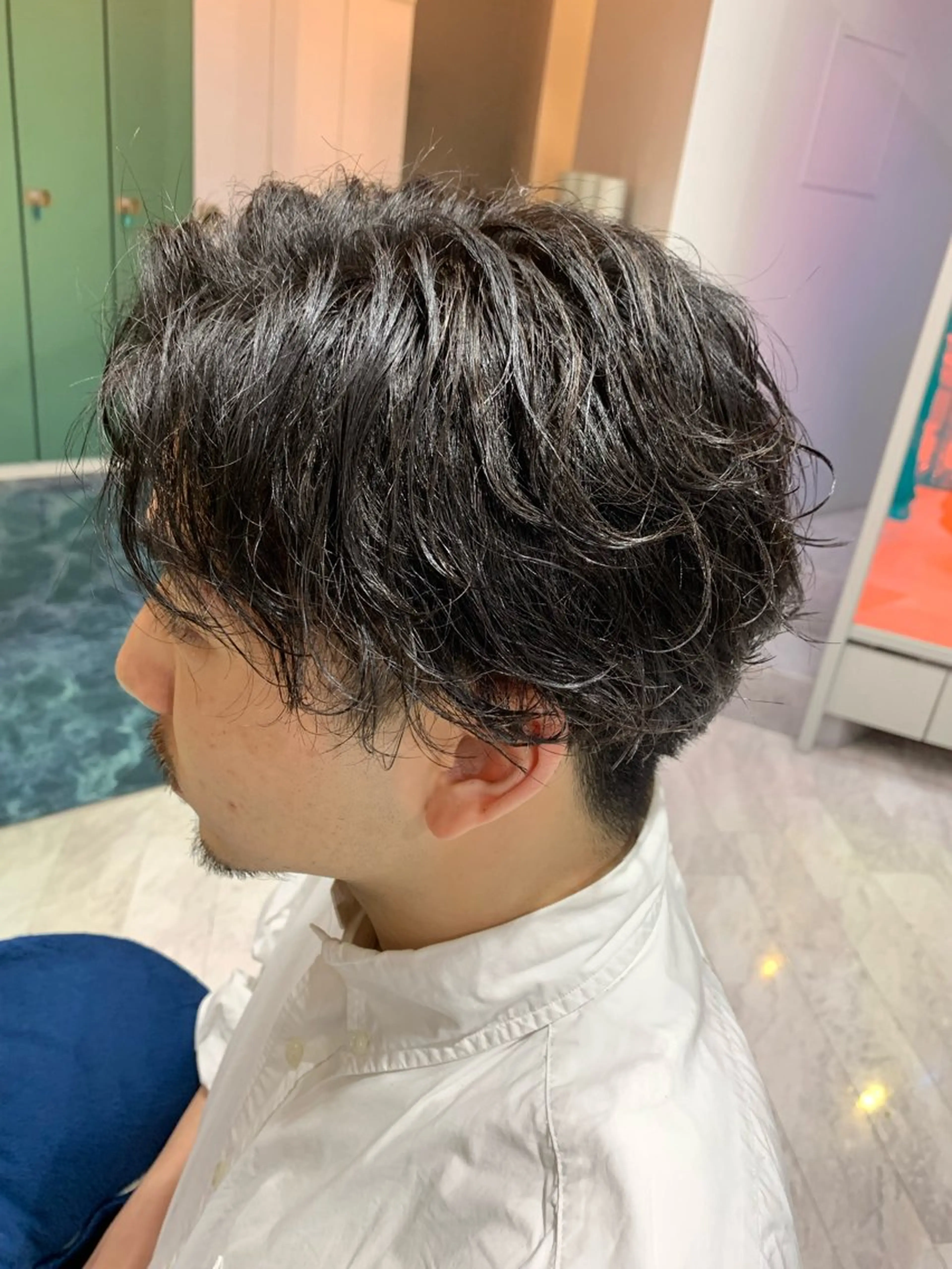 ショート パーマ メンズ カット パーマ メンズ/レイヤー/ 高田優のヘアスタイル