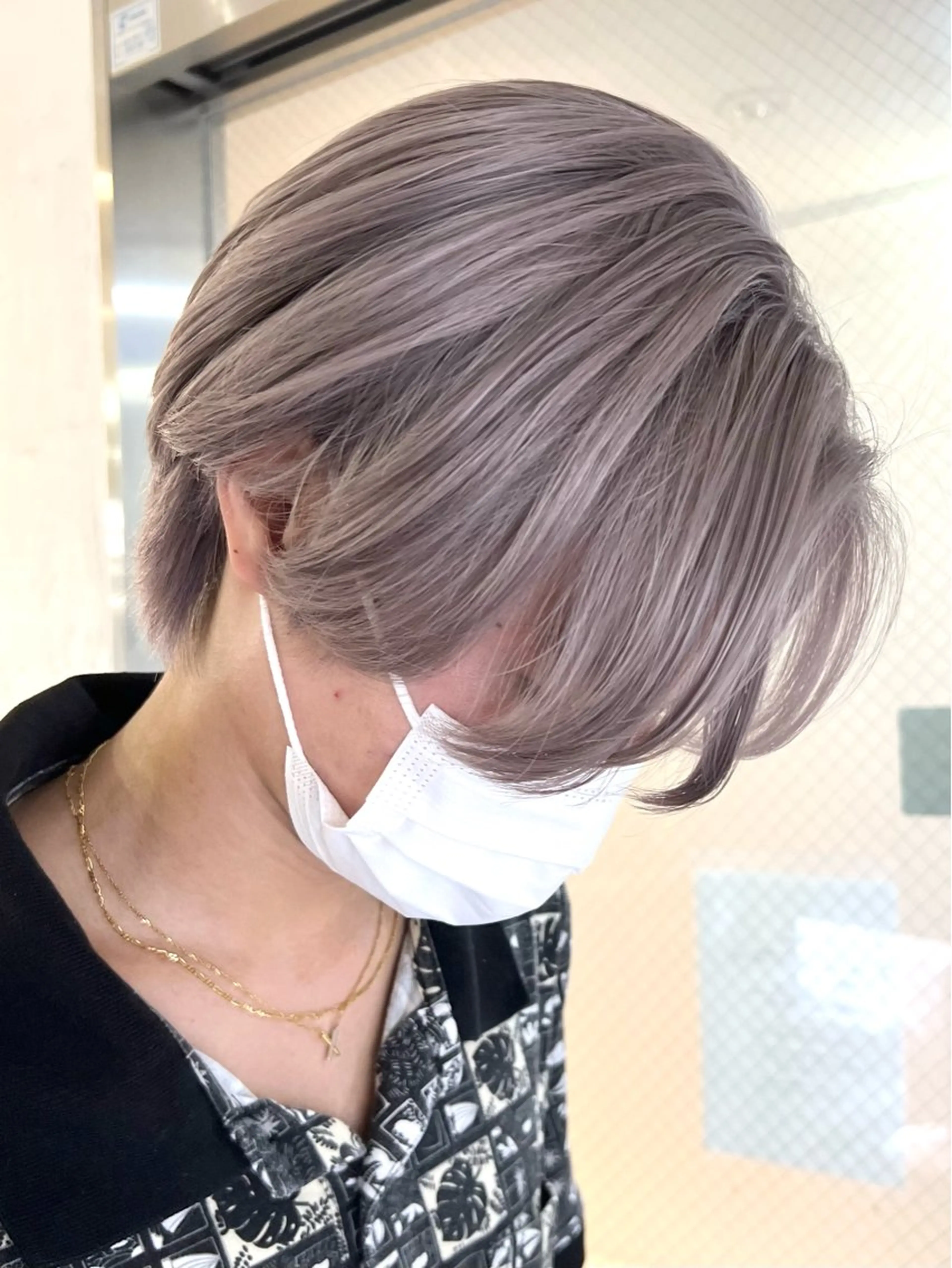 ショート カラー メンズ センターパート ラベンダーカラー 韓流系パーマ/ シャドウパーマ/廣田のヘアスタイル