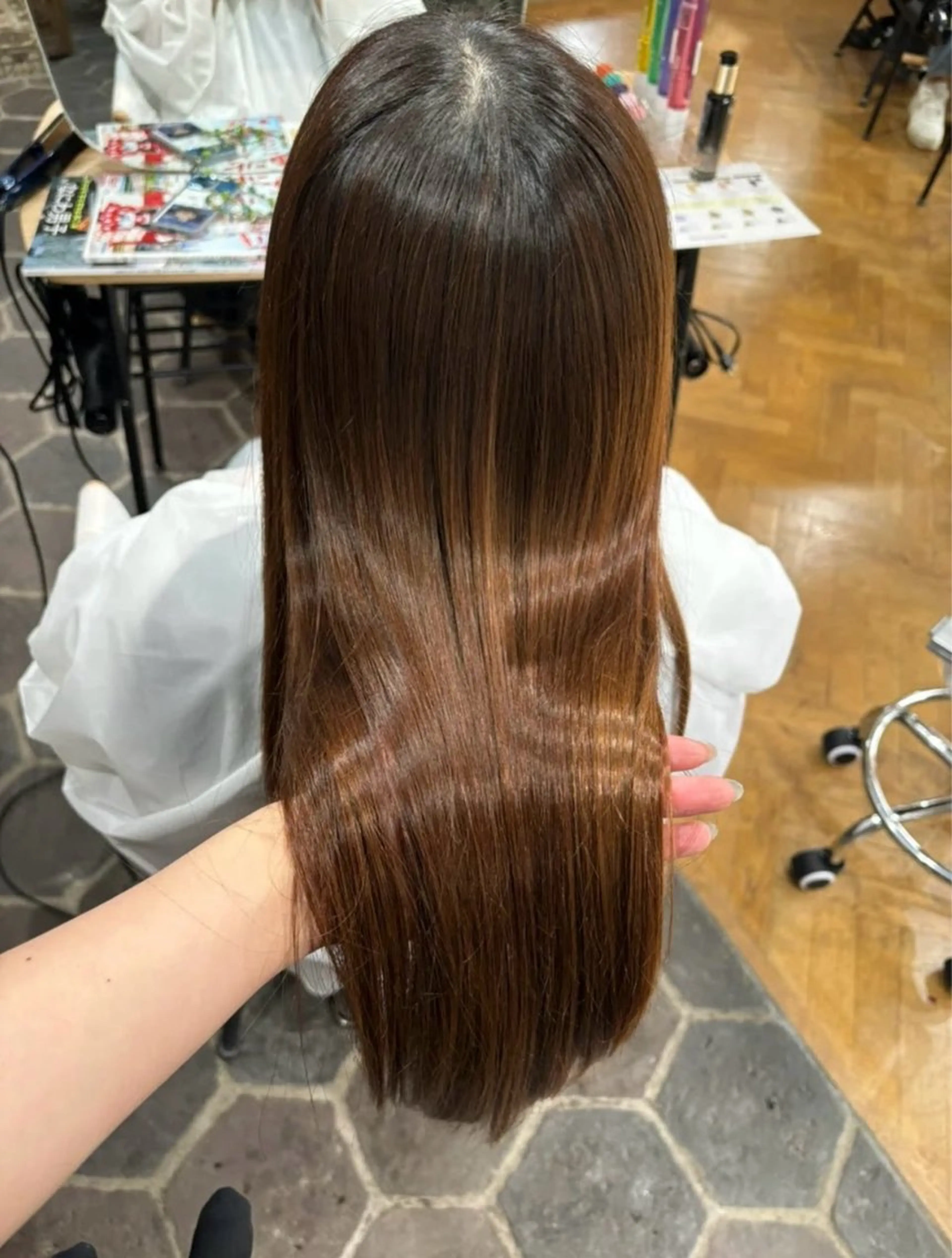 ロング カラー パーマ カット ヘアカラー 縮毛矯正 艶カラー/縮毛矯正 /韓国ヘア/はるたのヘアスタイル