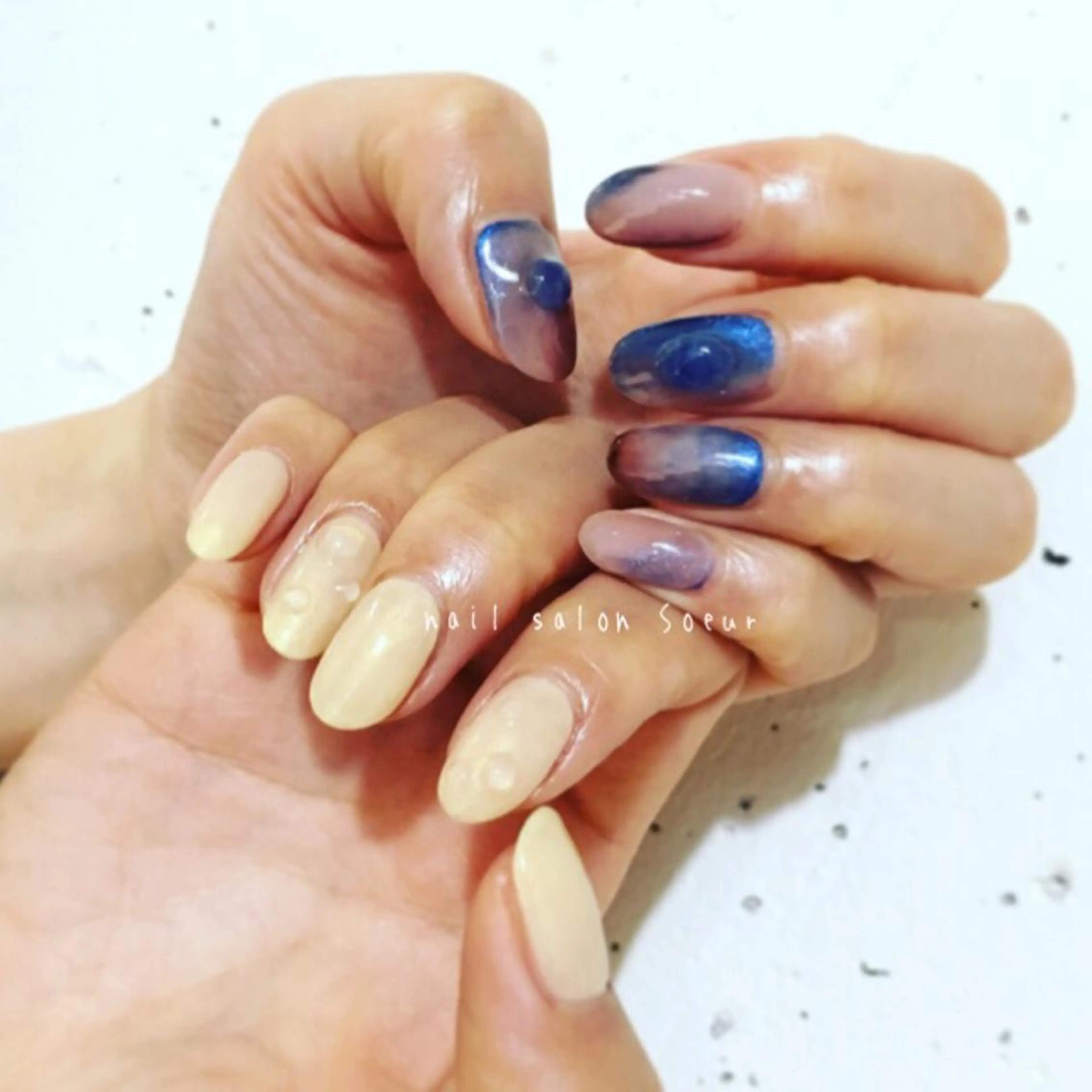 ネイル アートネイル 長さ出し ジェルネイル マットネイル ミラーネイル ハンドネイル nail salon Soeurのネイルデザイン