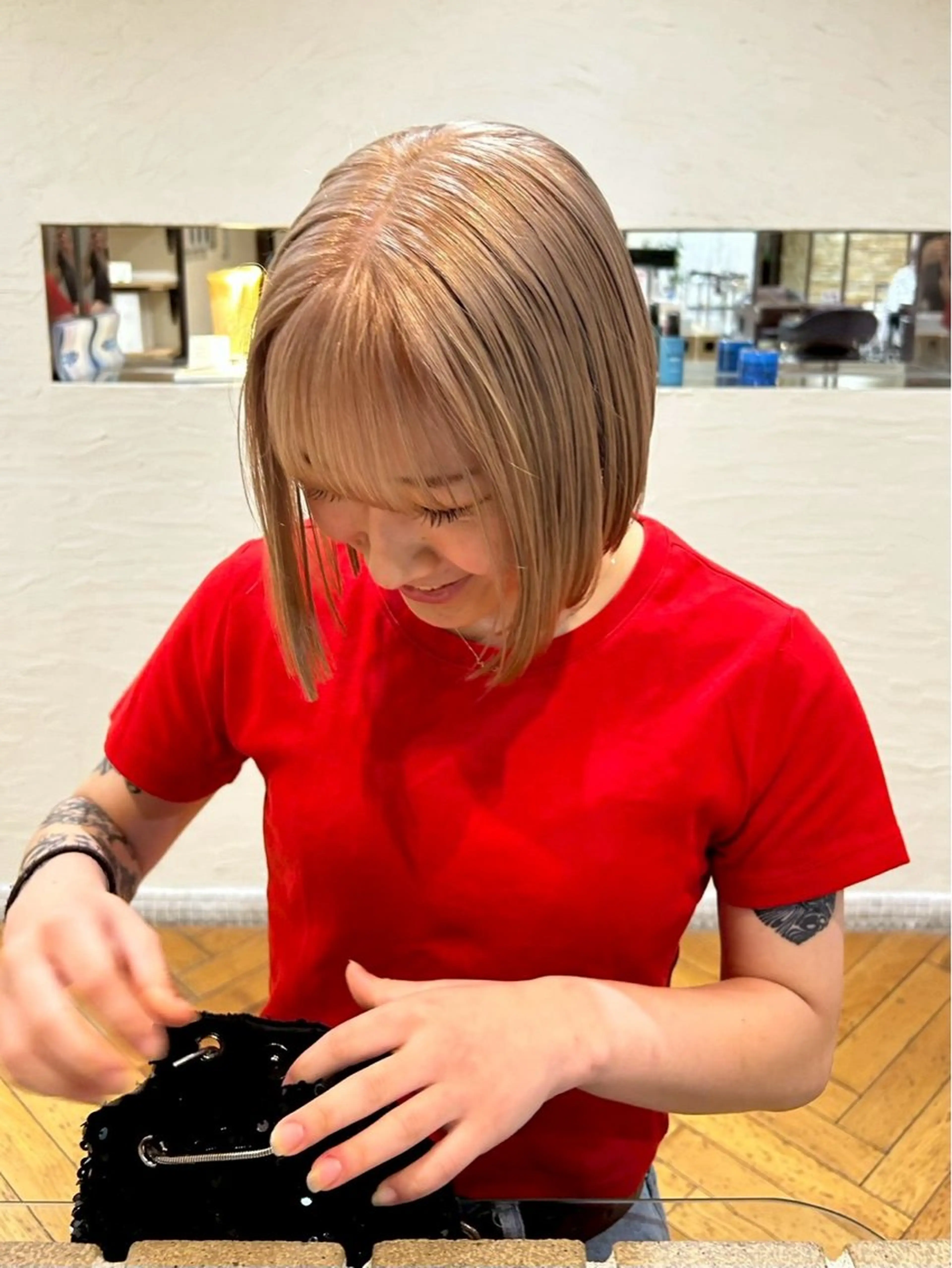 ミディアム カラー ブリーチ /Imazeki Yunaのヘアスタイル