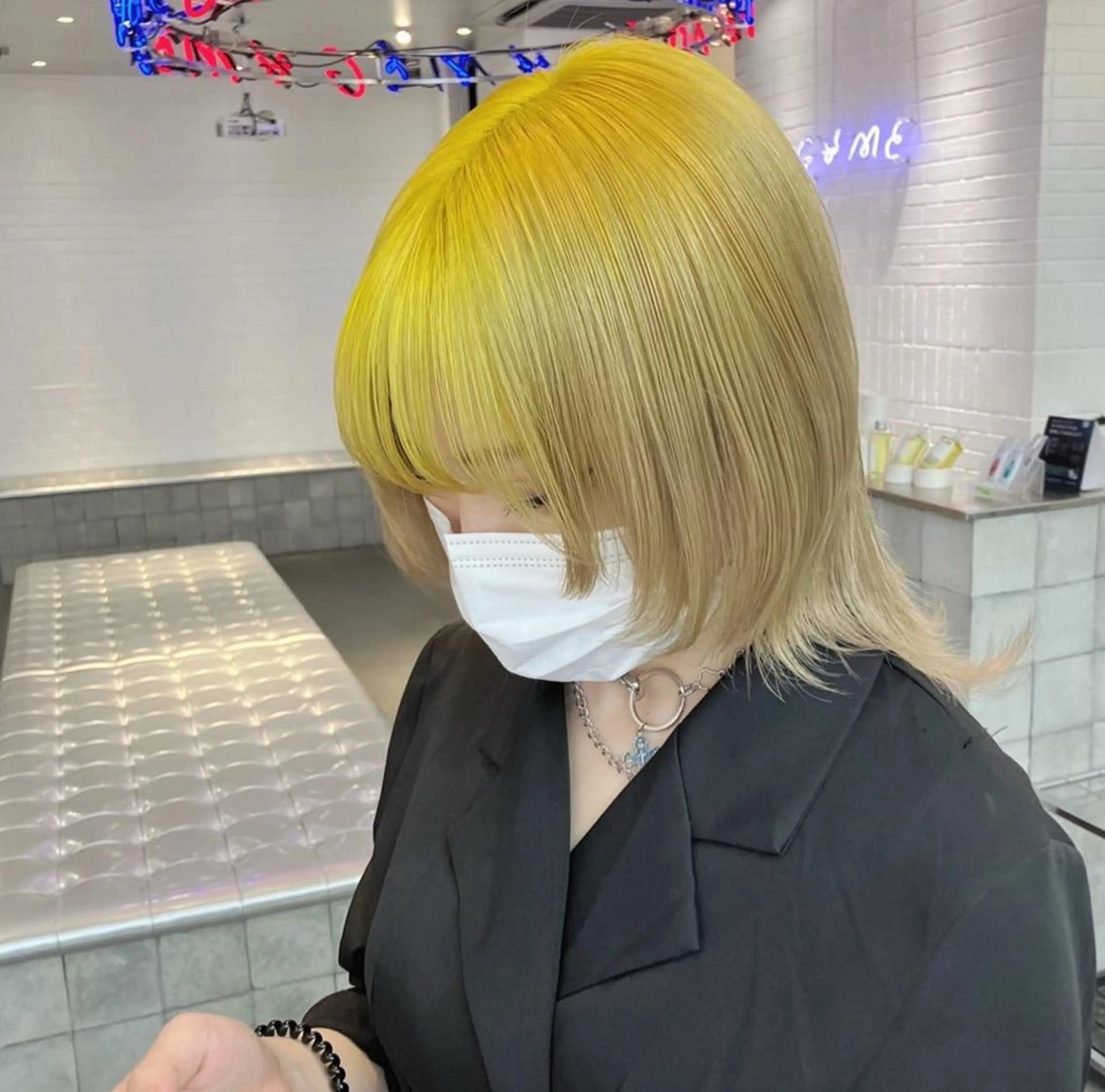 ミディアム カラー ヘアカラー トリートメント ヘアセット 🥣ミコト/ウルフ ハイトーン特化🥣のヘアスタイル