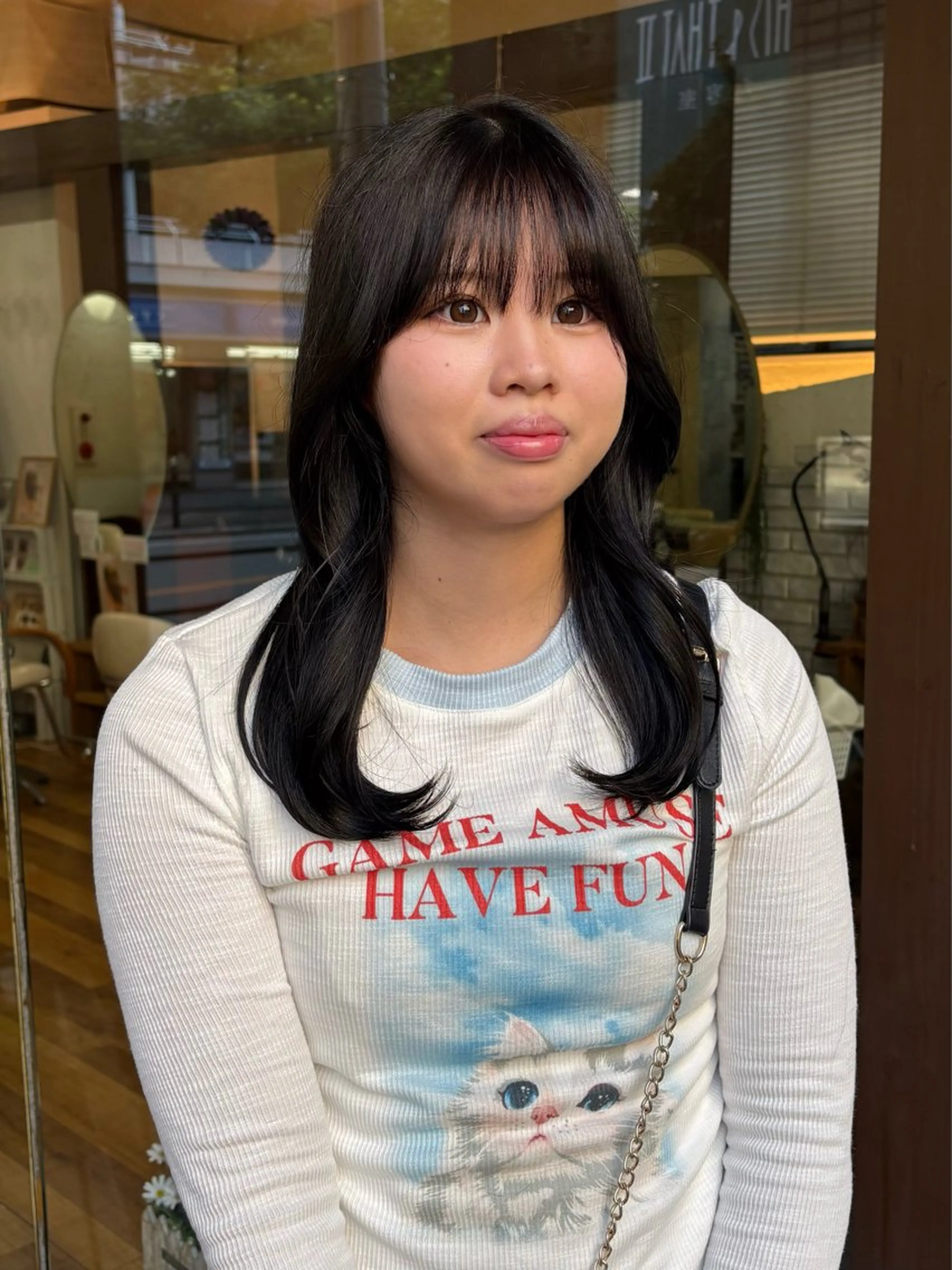 セミロング カラー レイヤーカット 大阪/梅田すぐ /パーマ落とし専門店のヘアスタイル