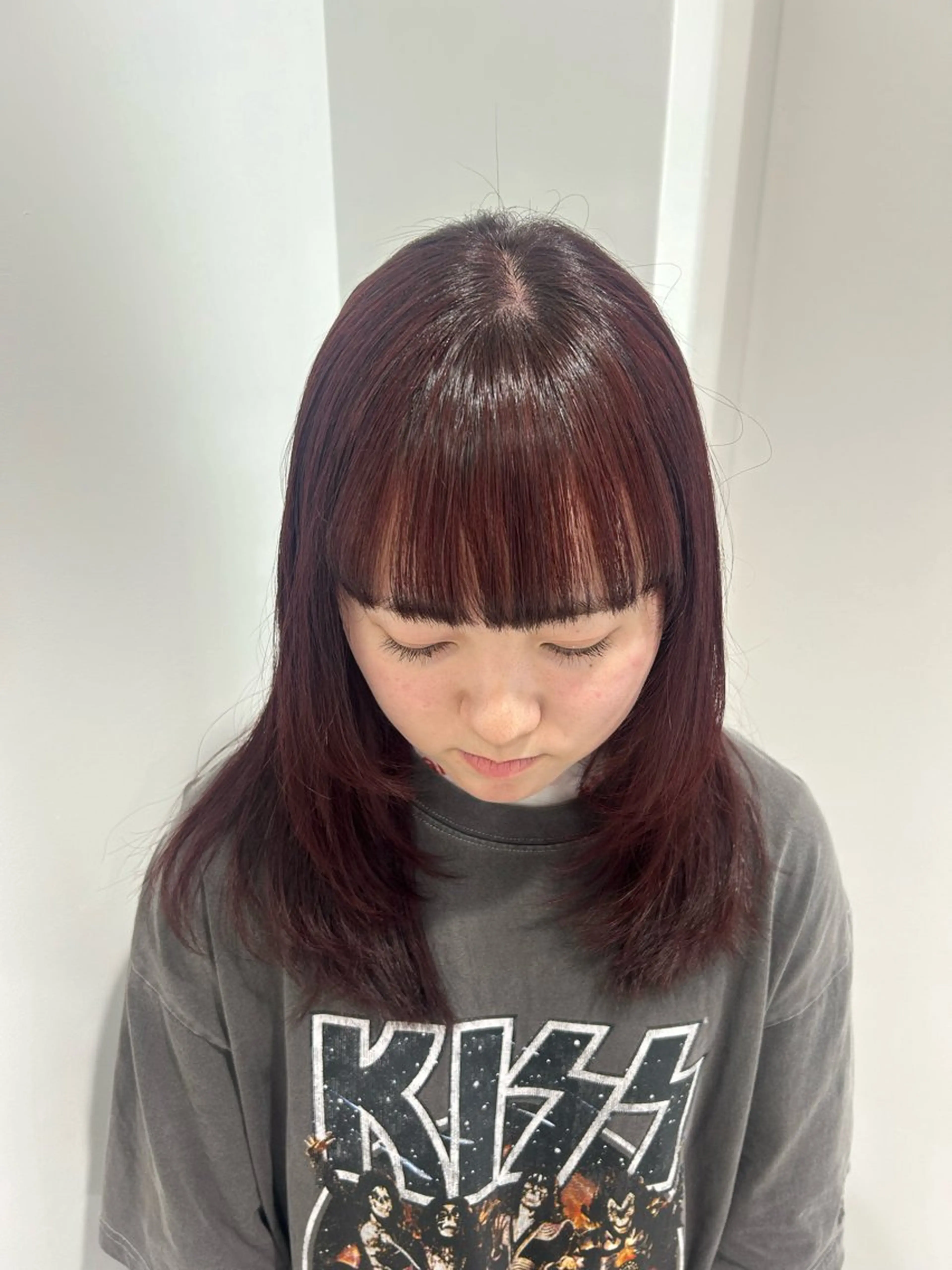 セミロング カラー 愛結 暖色カラー🎀🩰のヘアスタイル